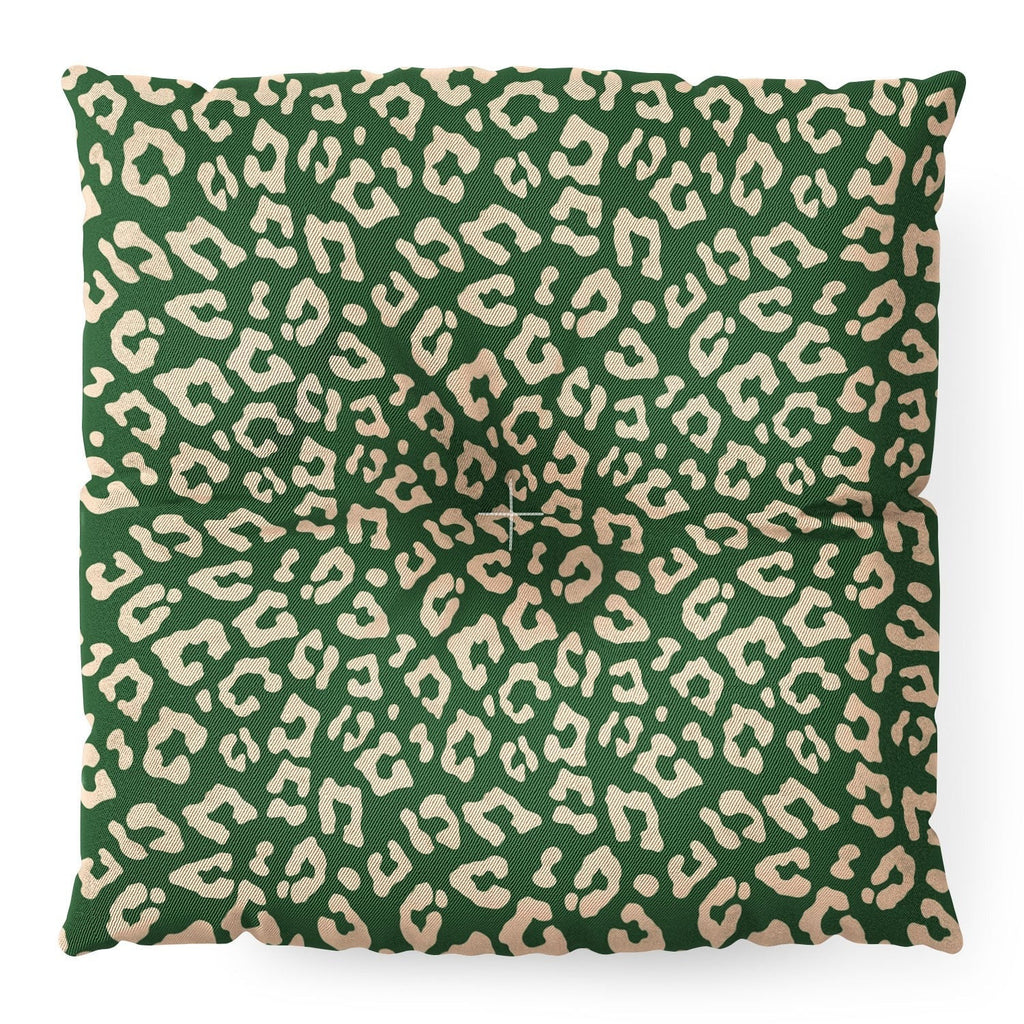 Avenie BR Cheetah Print In Green Floor Pillow Square
