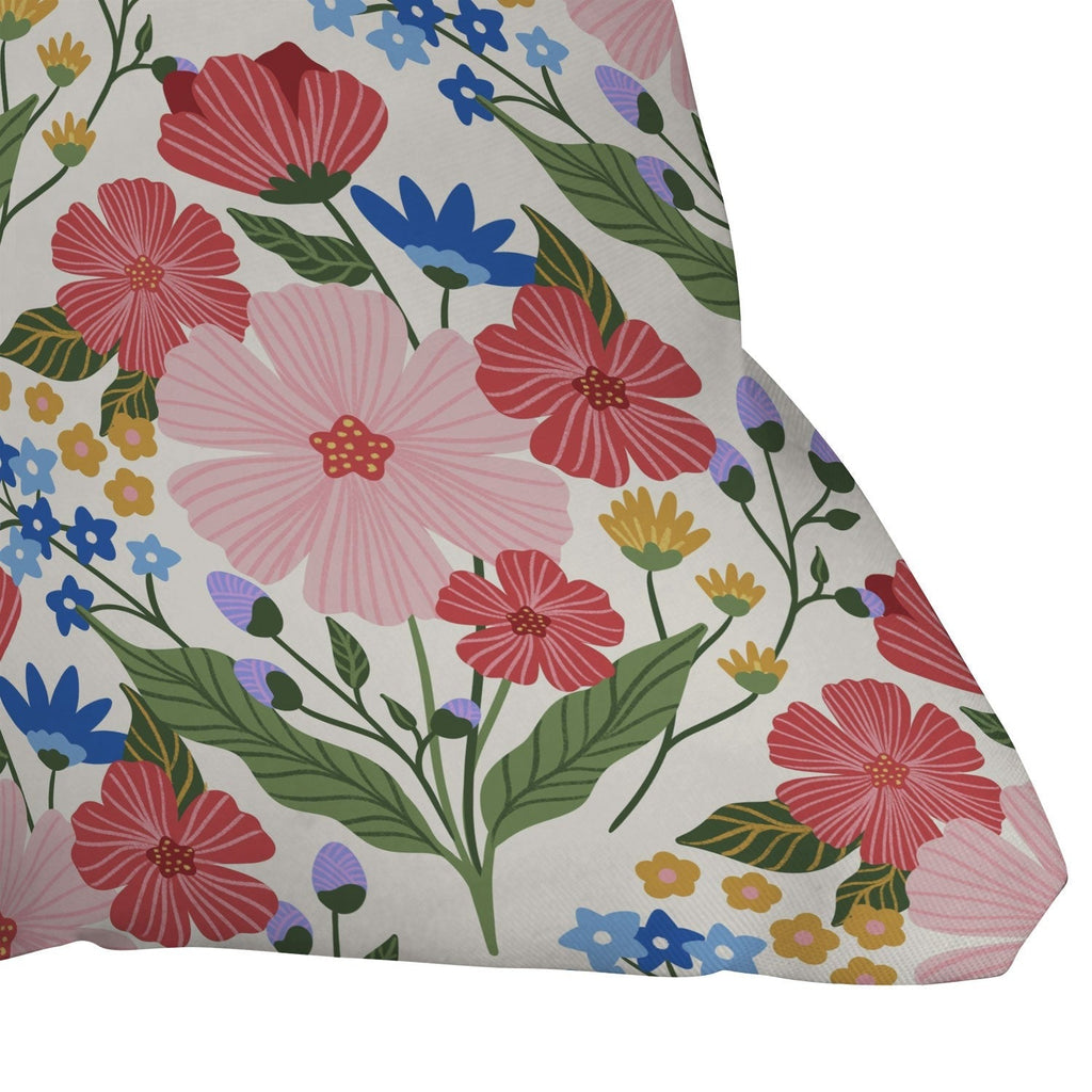 Design by Spark Wild Bloom Flowers Outdoor Throw Pillow