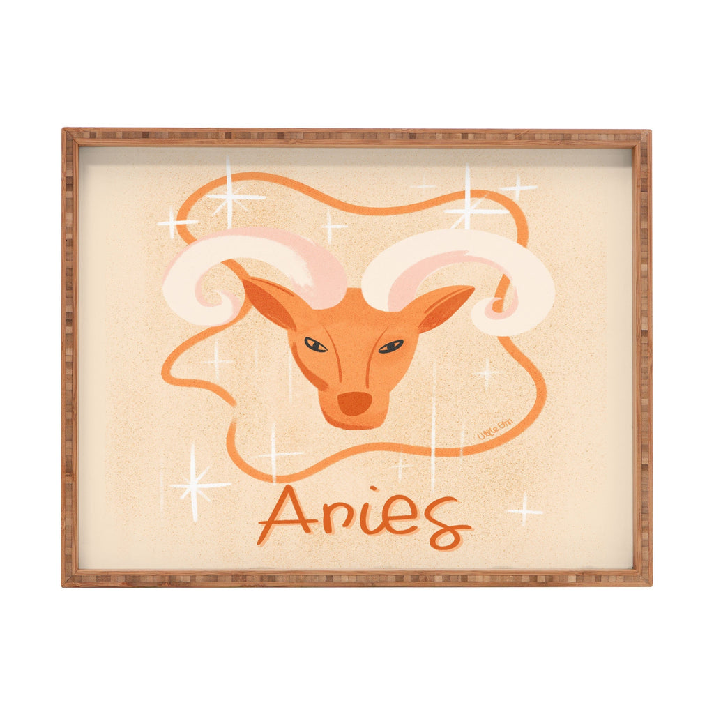 Little Om Zodiac Signs Aries Rectangular Tray