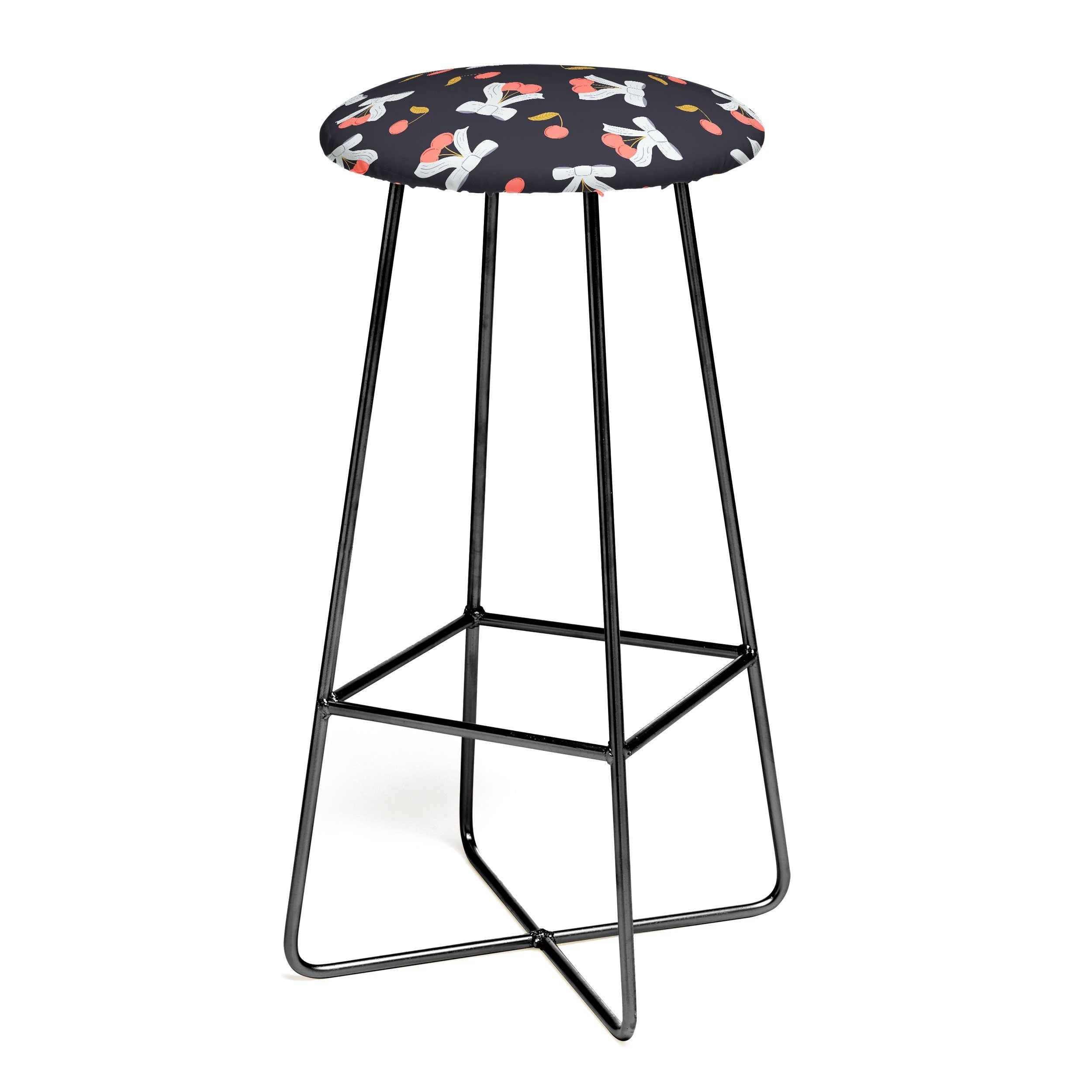 Jennifer Labre Cherries and Bows Bar Stool
