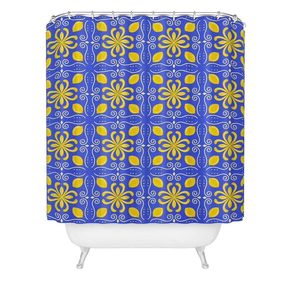 Design by Spark Dolce Vita Lemon Tile Shower Curtain