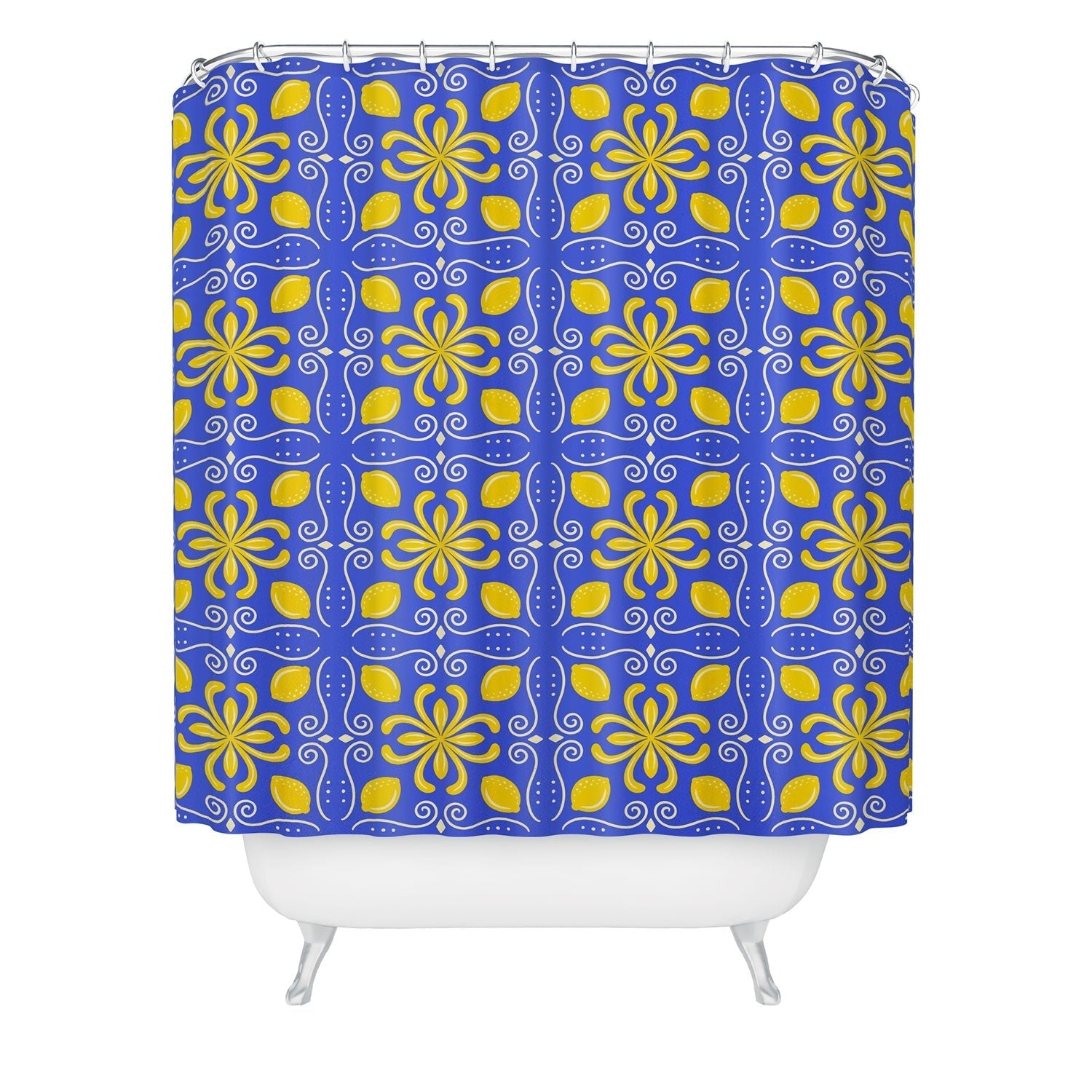 Design by Spark Dolce Vita Lemon Tile Shower Curtain