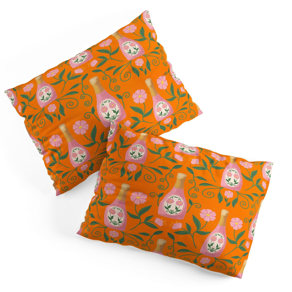 Design by Spark Rose Bubbly And Florals Pillow Shams