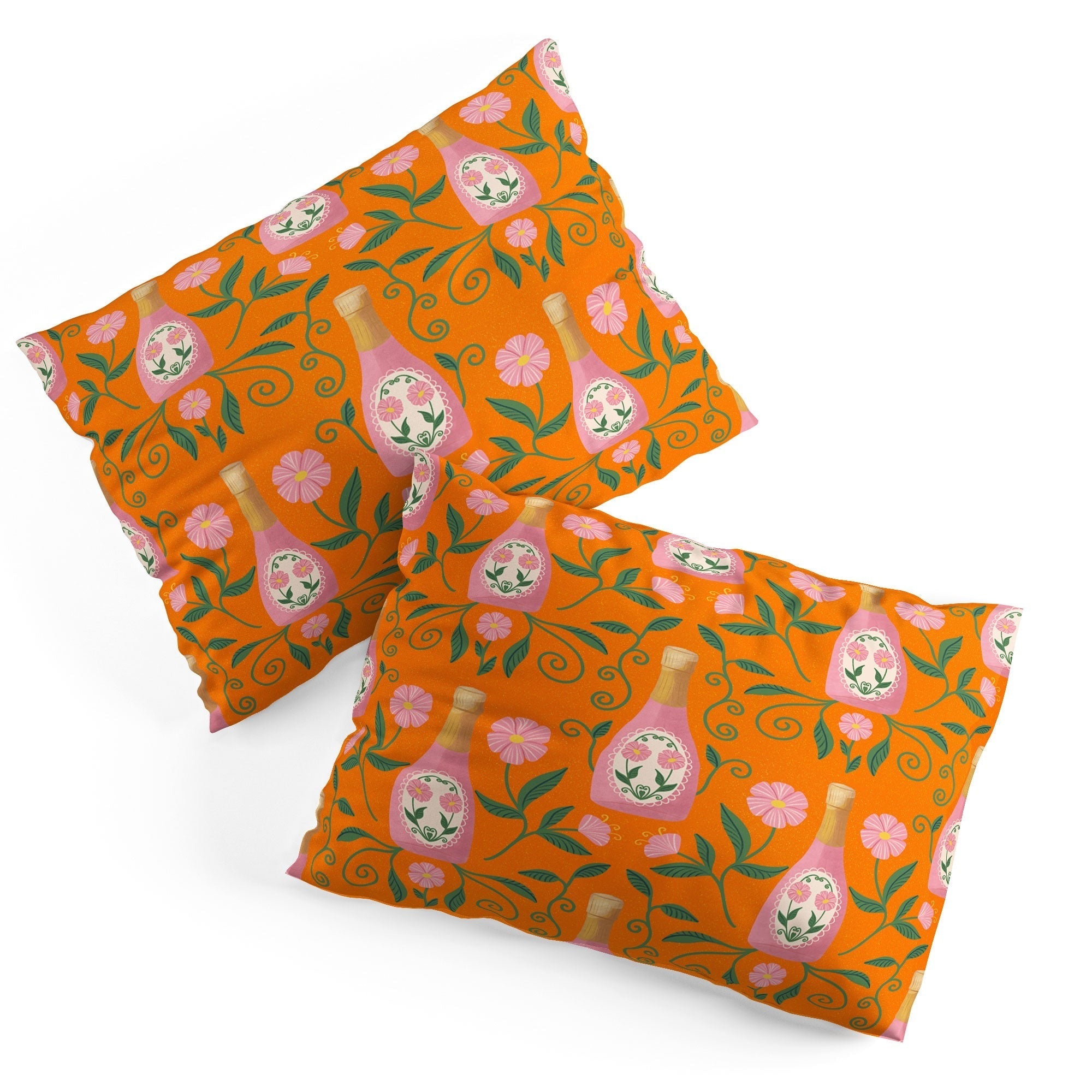 Design by Spark Rose Bubbly And Florals Pillow Shams