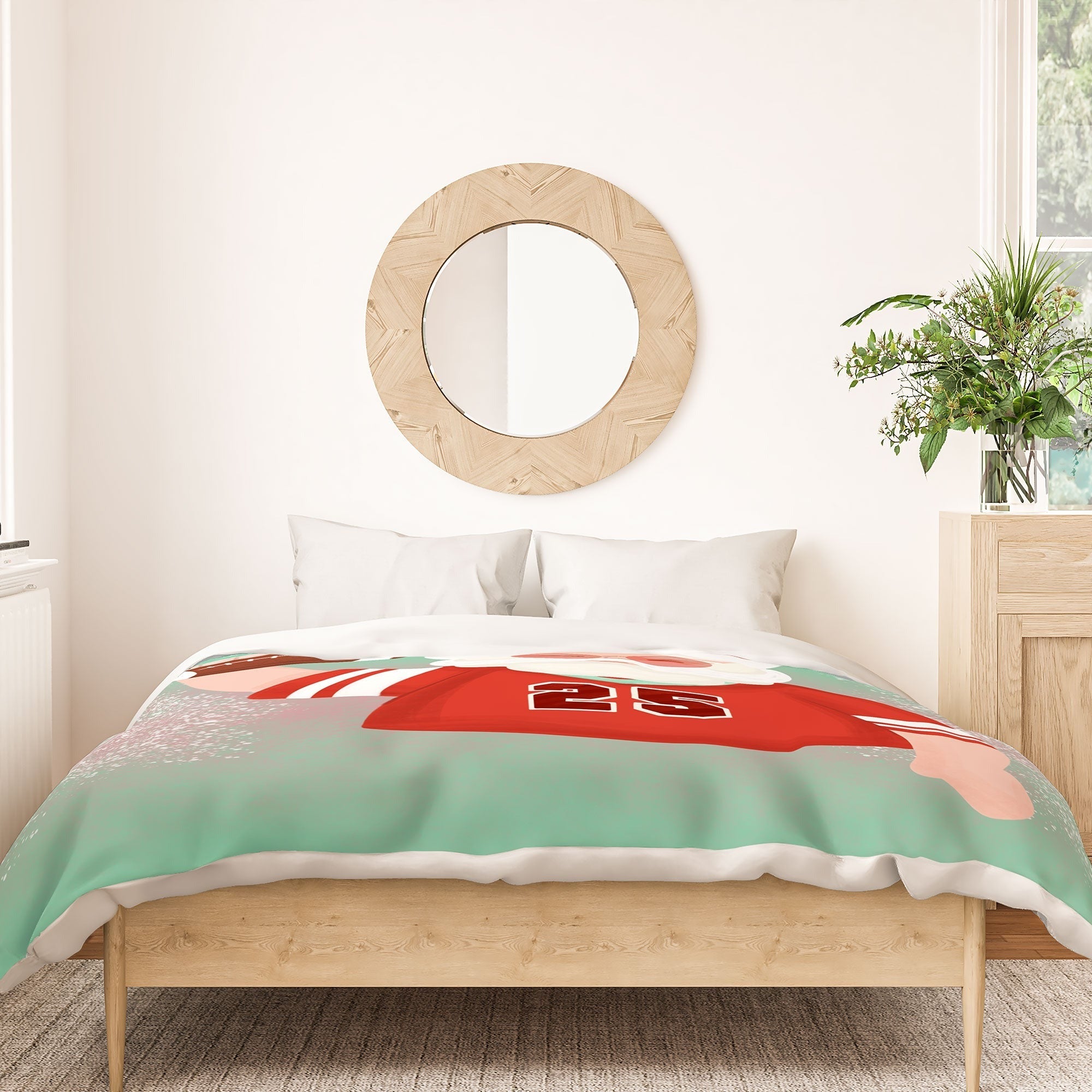 Design by Spark Sporty Football Santa Duvet Cover