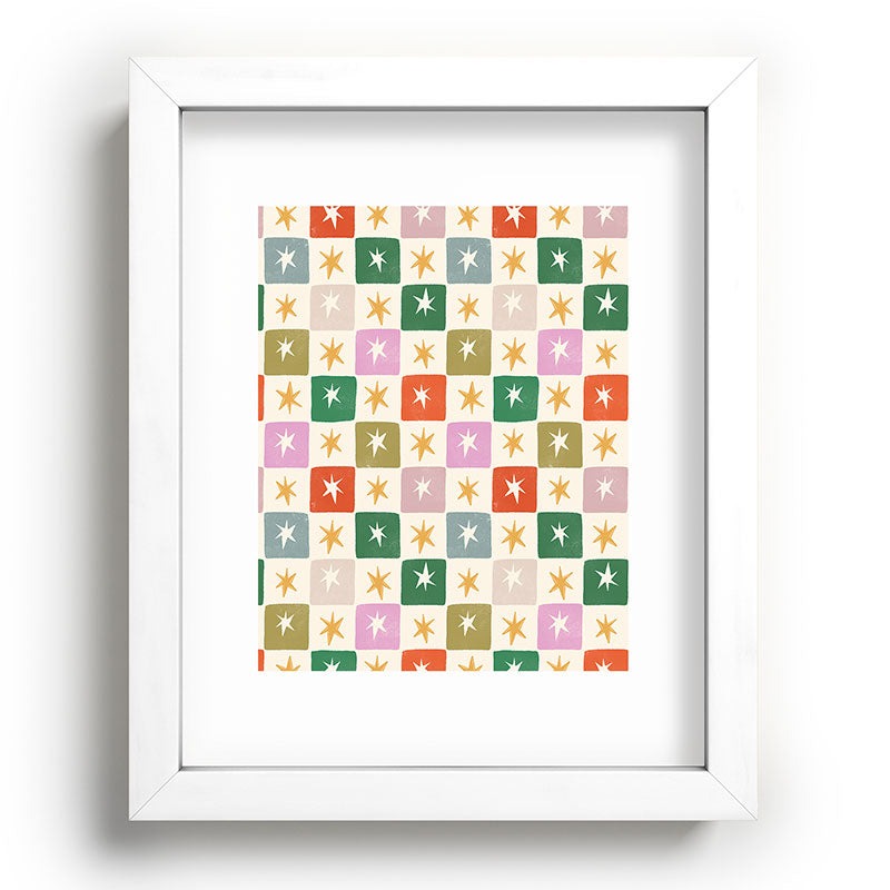 LouBruzzoni Retro Star Block Pattern Recessed Framing Rectangle