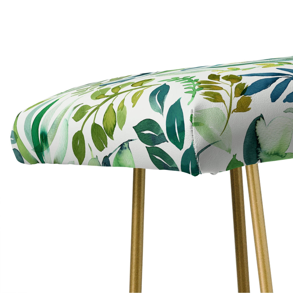 Ninola Design Botanic Retreat Loose Botanical Leaves Watercolor Green Bench