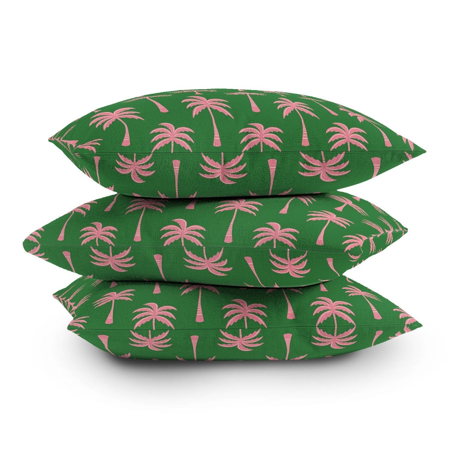 Design by Spark Pink Palm Tree Oasis Outdoor Throw Pillow