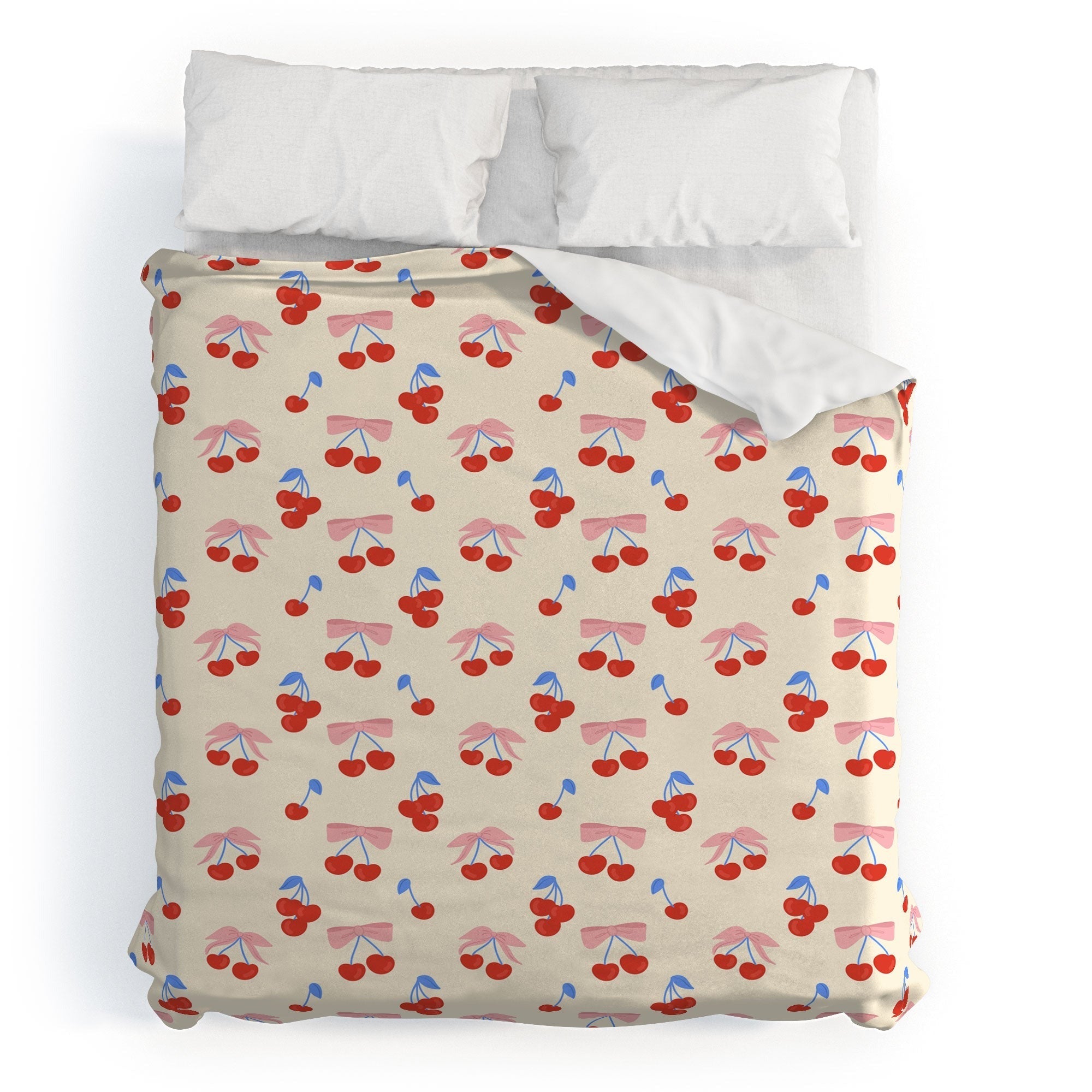 Design by Spark Cherries And Ribbons Duvet Cover