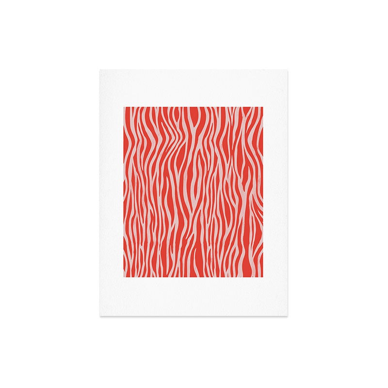 Avenie BR Red Zebra Stripe Art Print