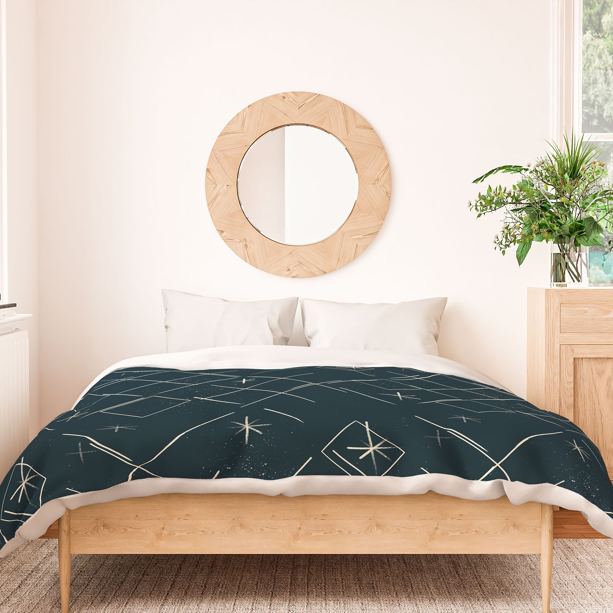 Little Om Starry Web navy Duvet Cover