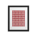 DENY Designs Red Gingham plus Stars Framed Art Print