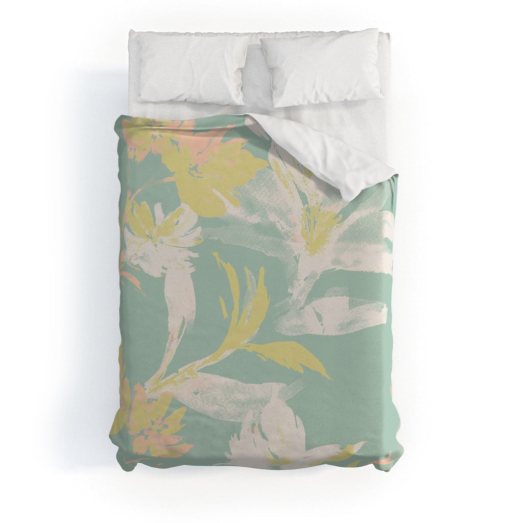 Gabriela Fuente Emma Floral Mint Duvet Cover