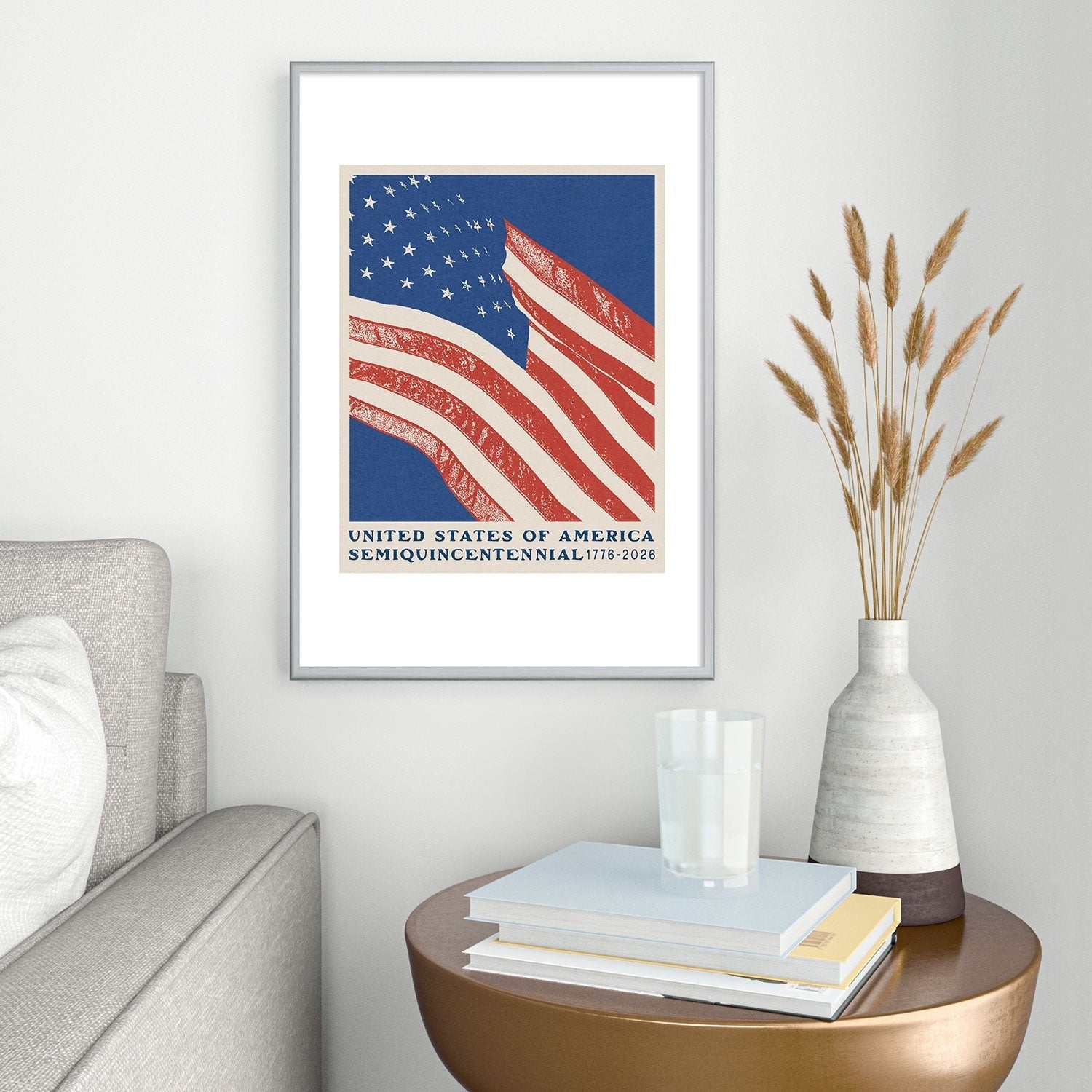 DENY Designs Stars n Stripes Semiquincentennial Metal Framed Art Print