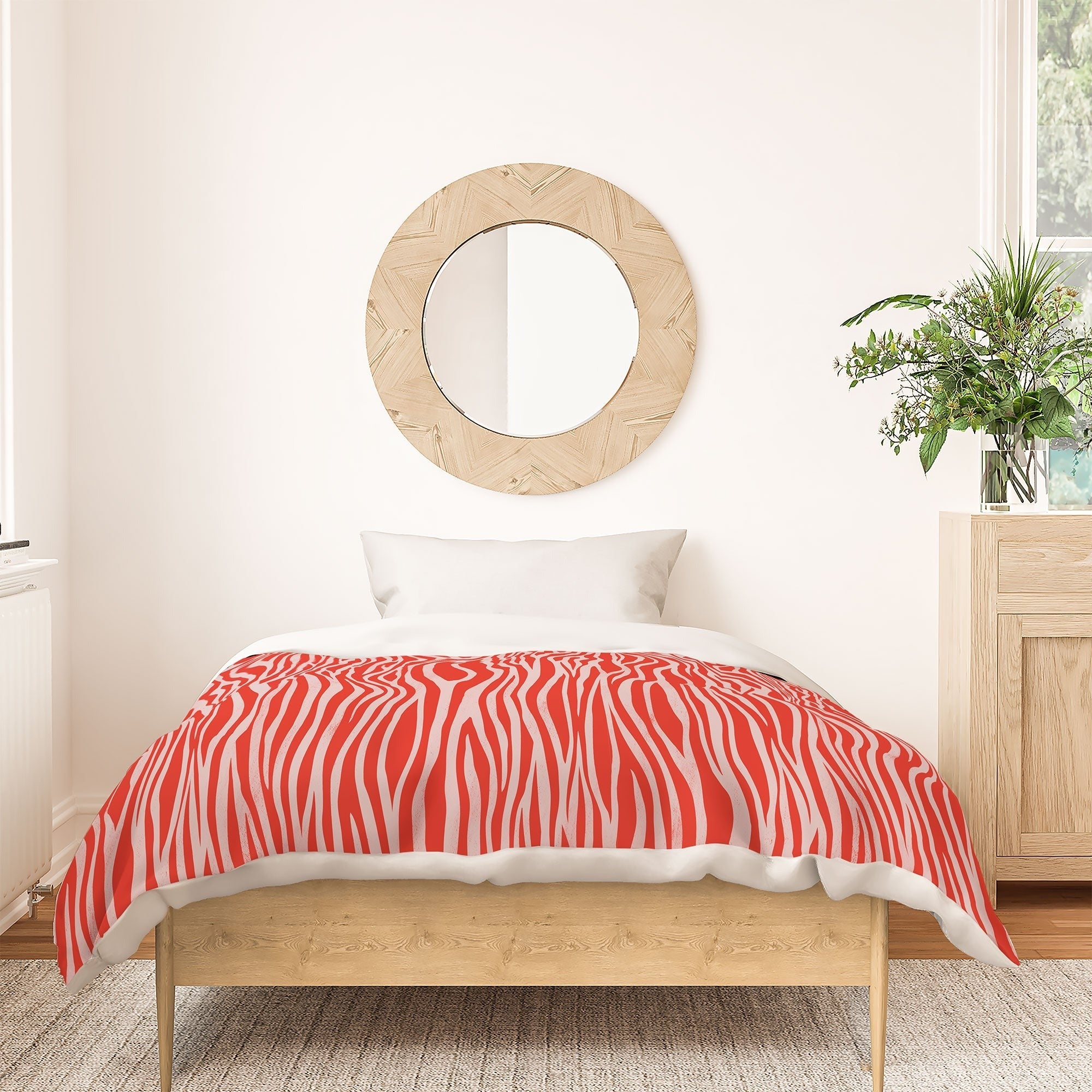 Avenie BR Red Zebra Stripe Duvet Cover