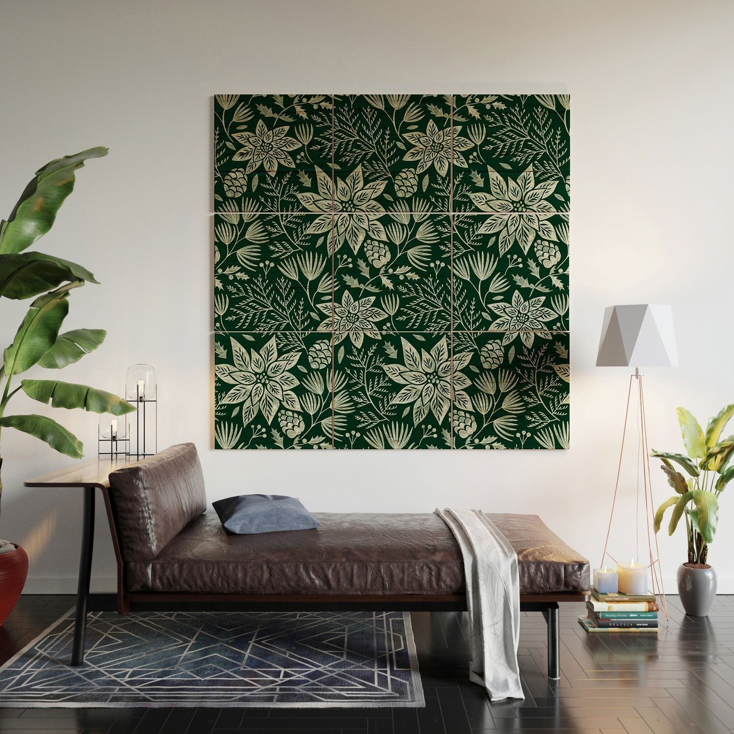 Pimlada Phuapradit Christmas Poinsettia Wood Wall Mural