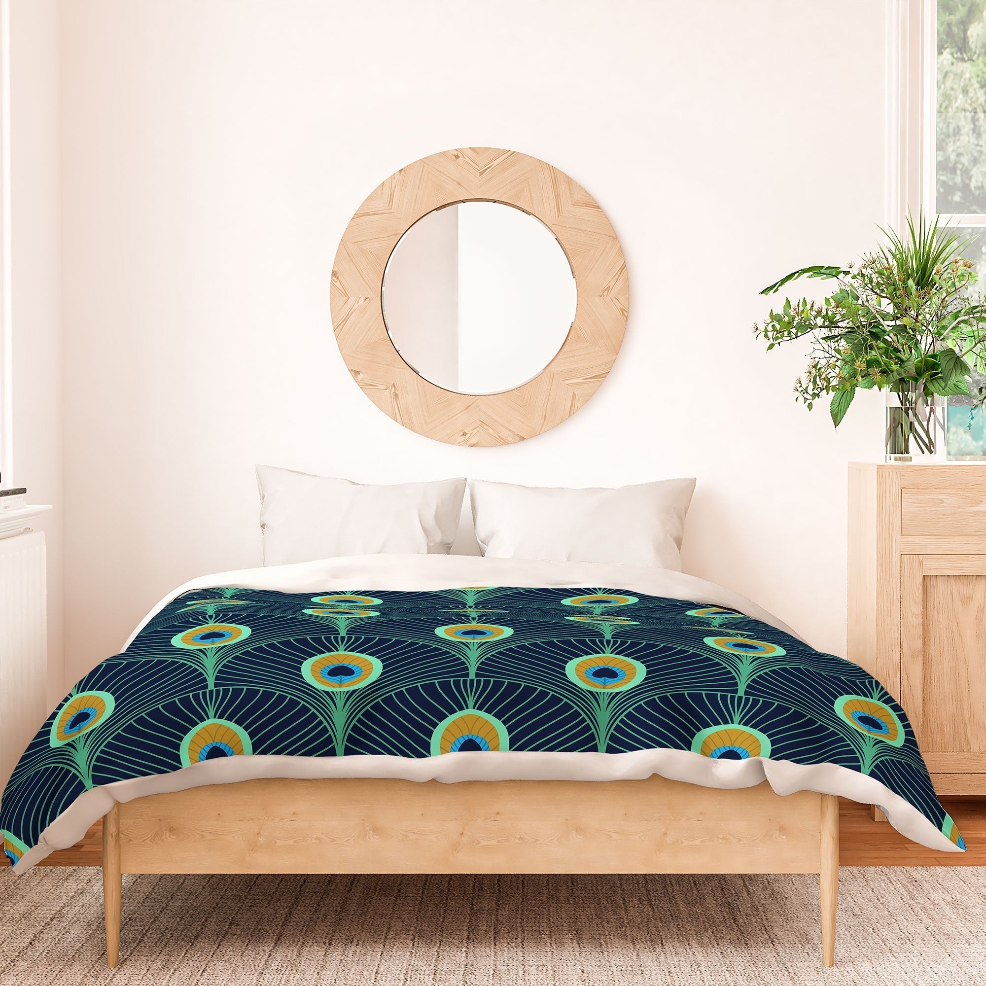 Design by Spark Peacock Deco Feathers Duvet Cover