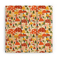 Valeria Frustaci autumnal mushrooms Wood Wall Mural