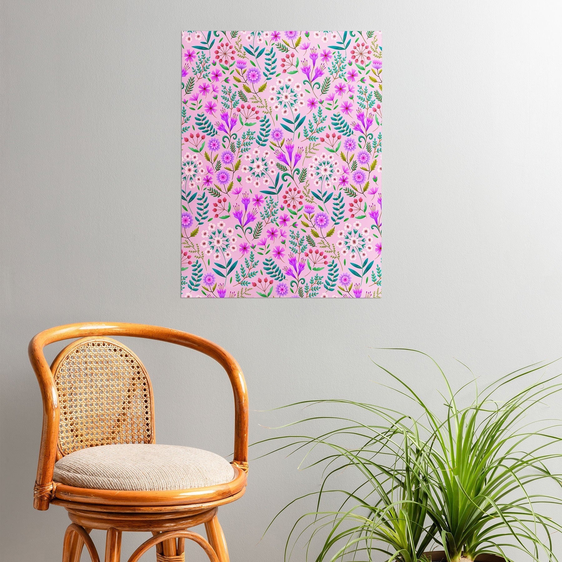 Pimlada Phuapradit Ditsy Purple Floral Half Drop Poster
