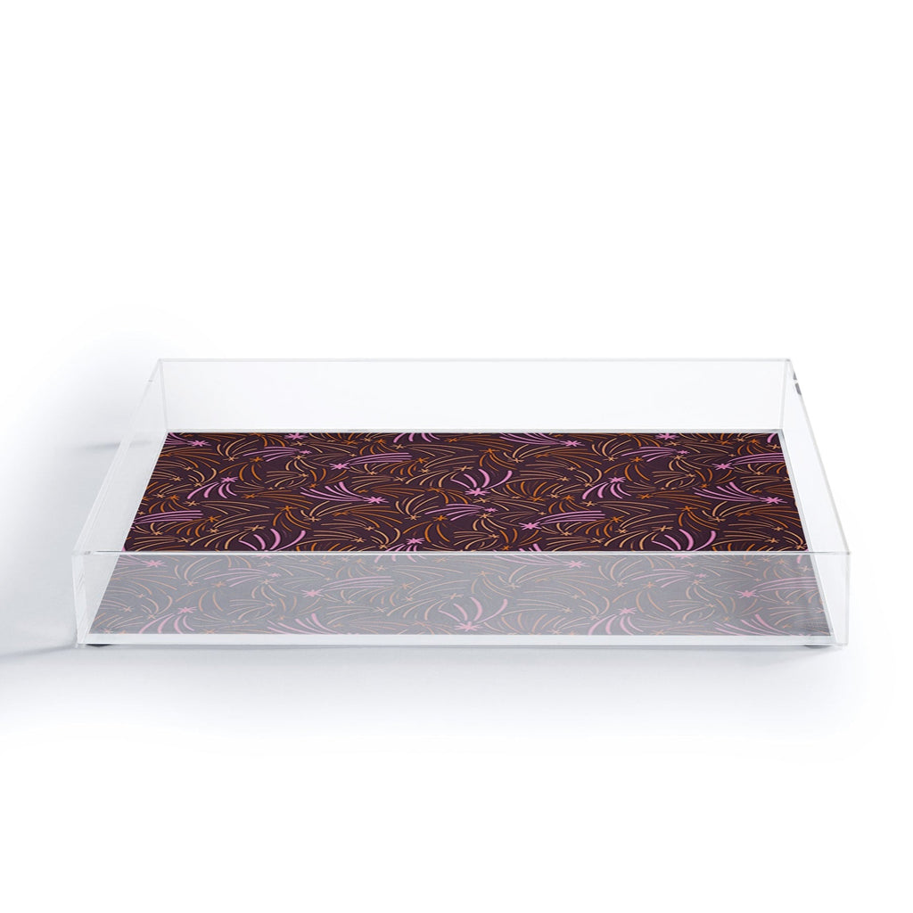 Little Om Pattern Shooting Stars plum Acrylic Tray