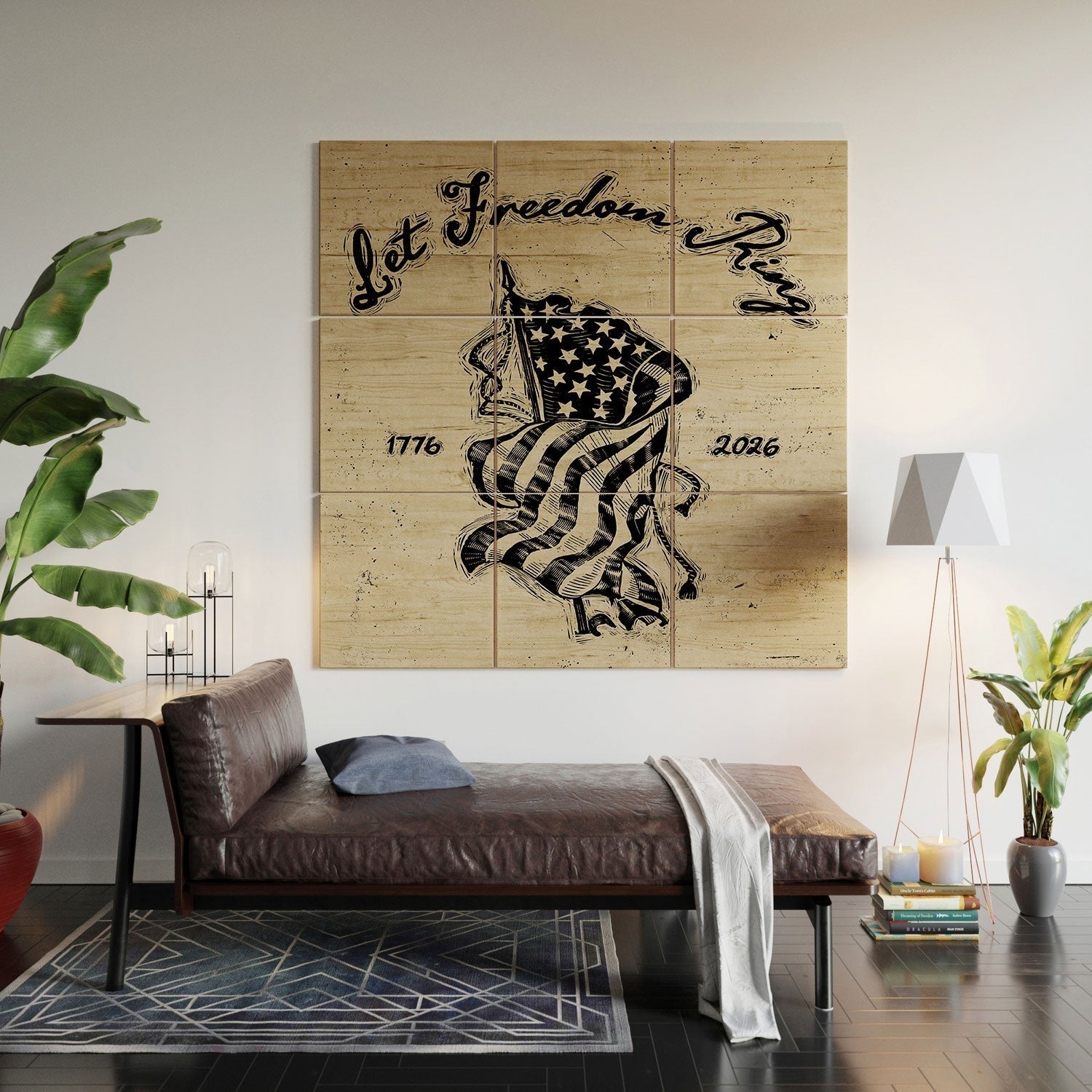 DENY Designs Let Freedom Ring Block Wood Wall Mural