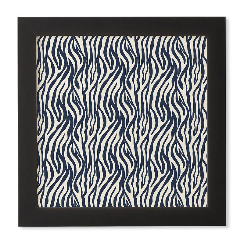 Avenie BR Navy Tiger Stripes Framed Wall Art