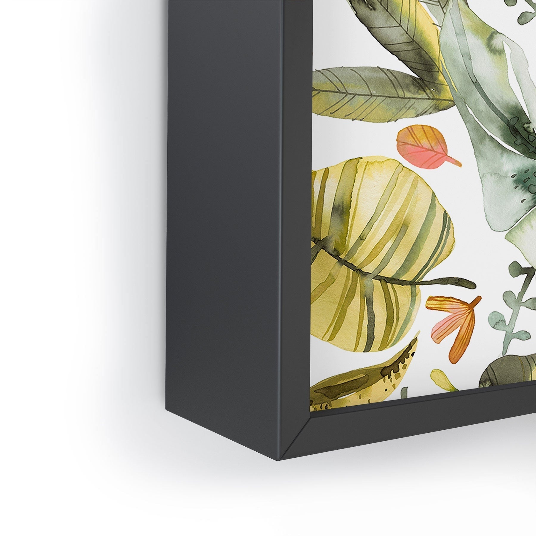 Ninola Design Botanic Retreat Tropical Jungle Leaves Botanical Green Orange Framed Mini Art Print