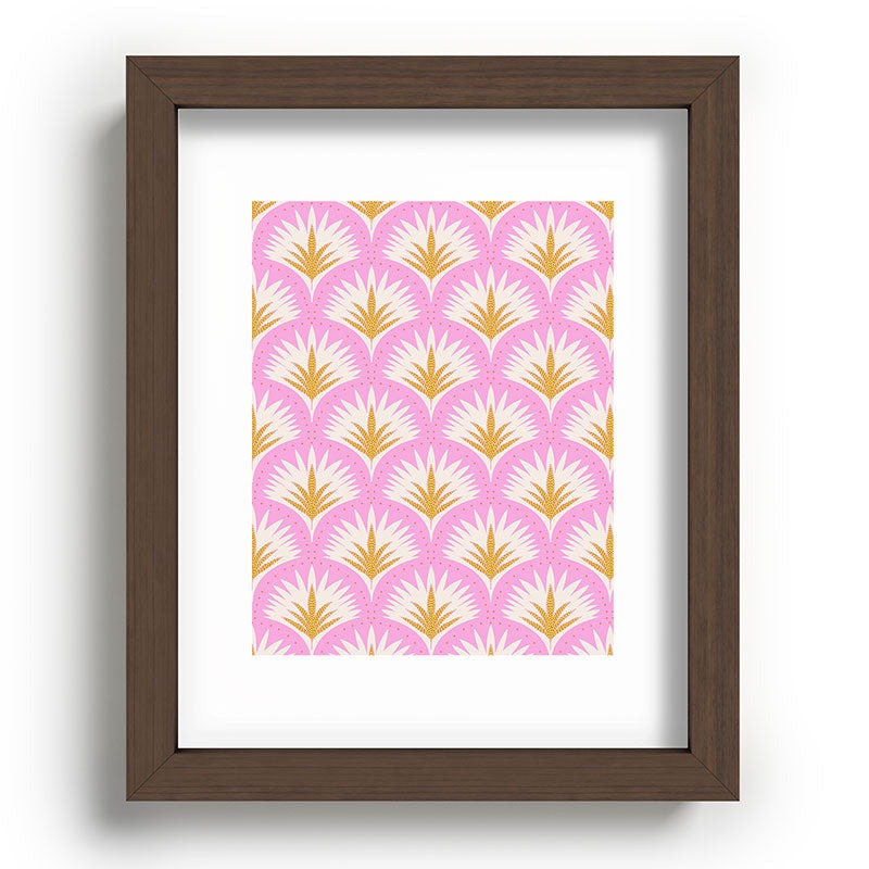 Jennifer Labre Pink Palmetto Recessed Framing Rectangle