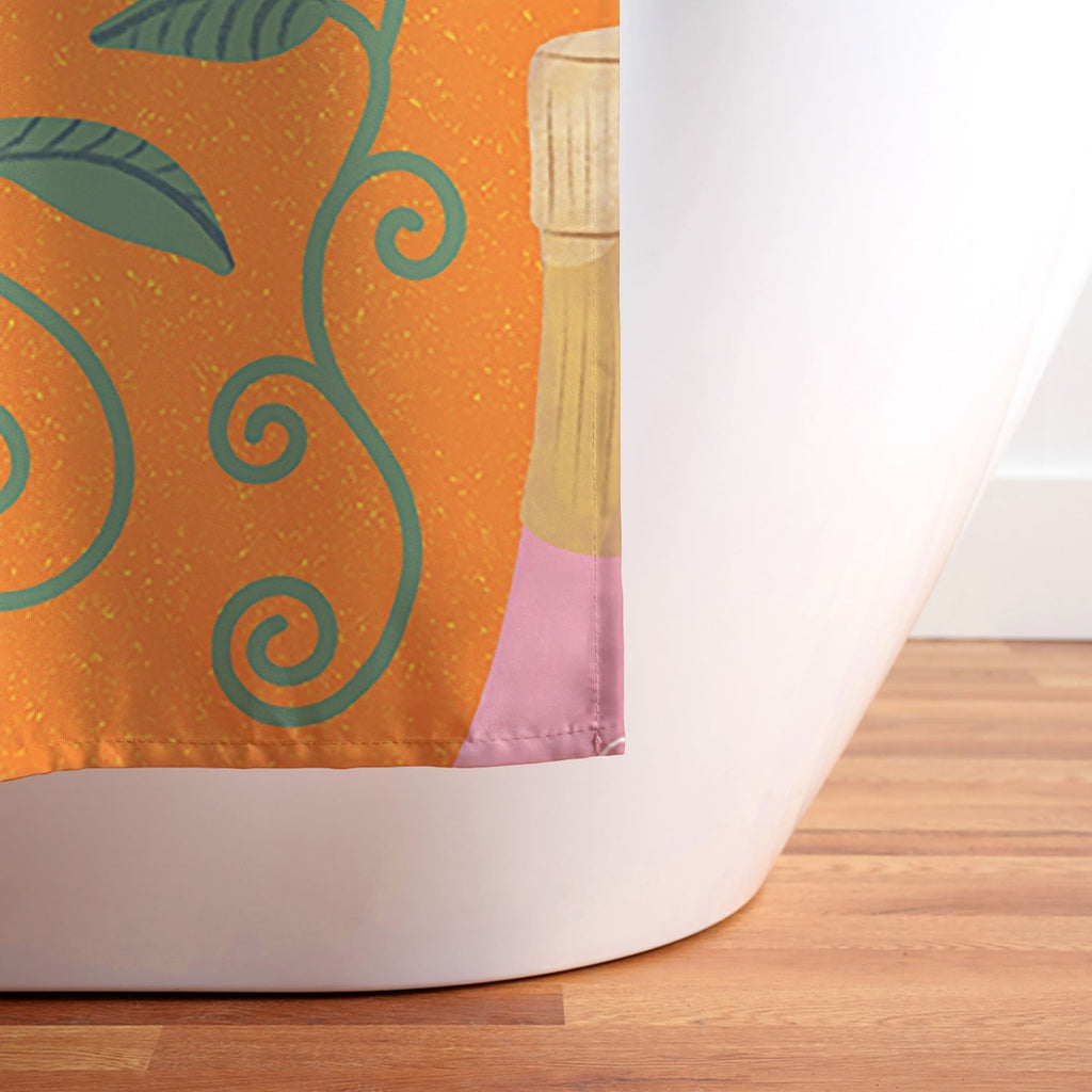 Design by Spark Rose Bubbly And Florals Shower Curtain