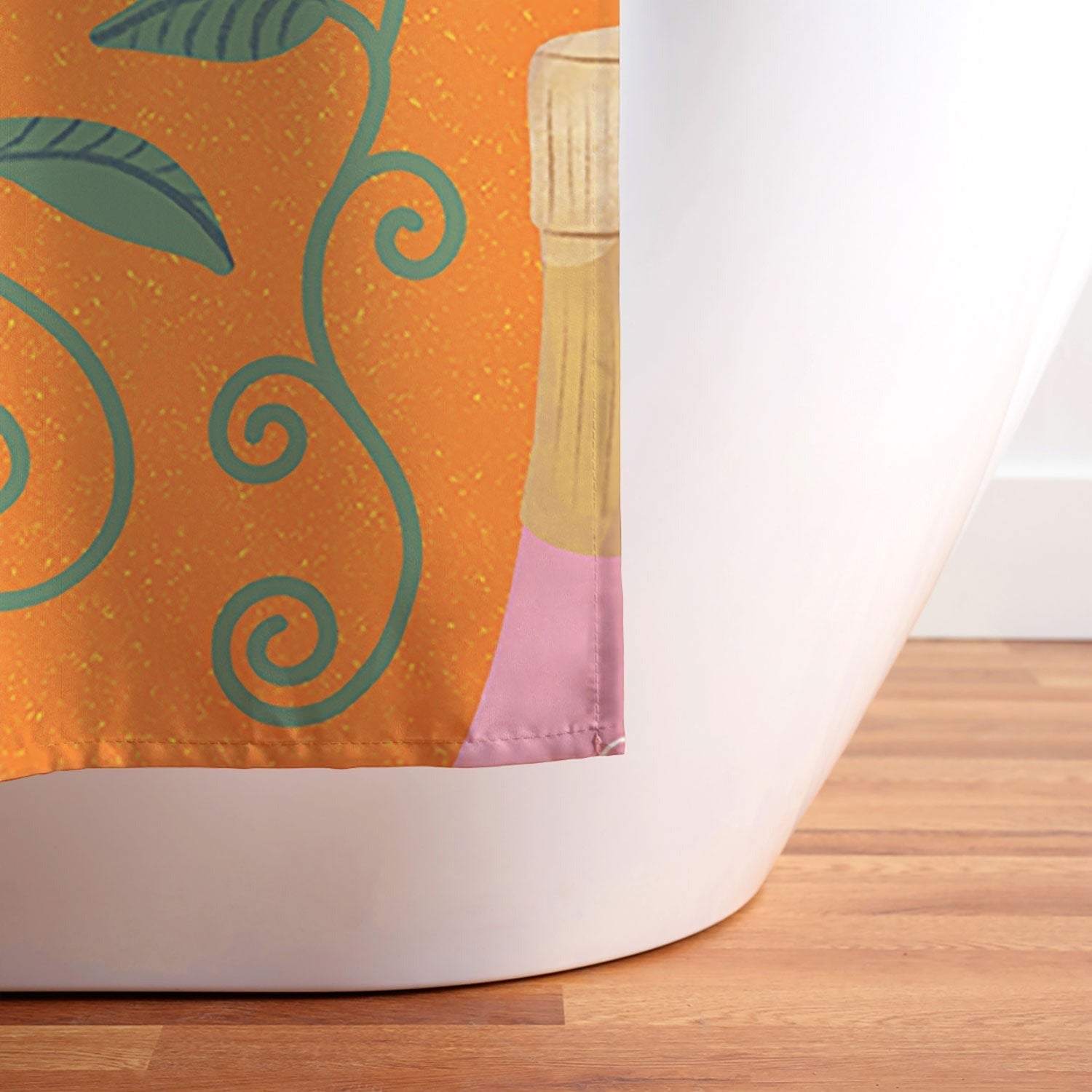 Design by Spark Rose Bubbly And Florals Shower Curtain