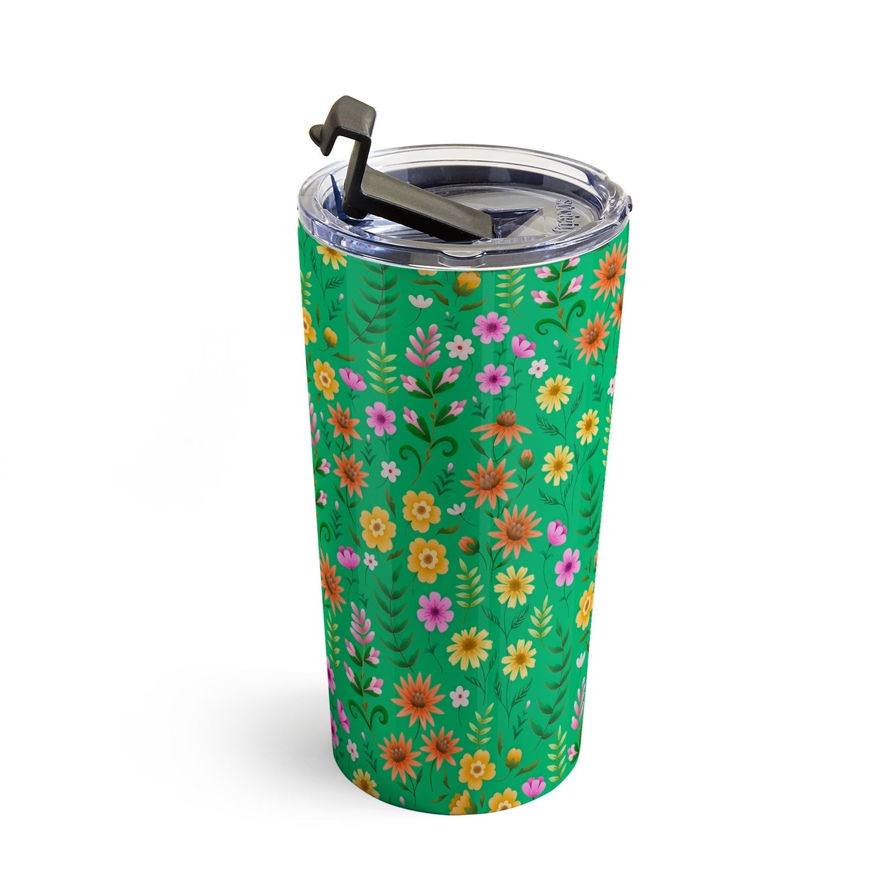 Pimlada Phuapradit Ditsy Spring Floral Green Travel Mug