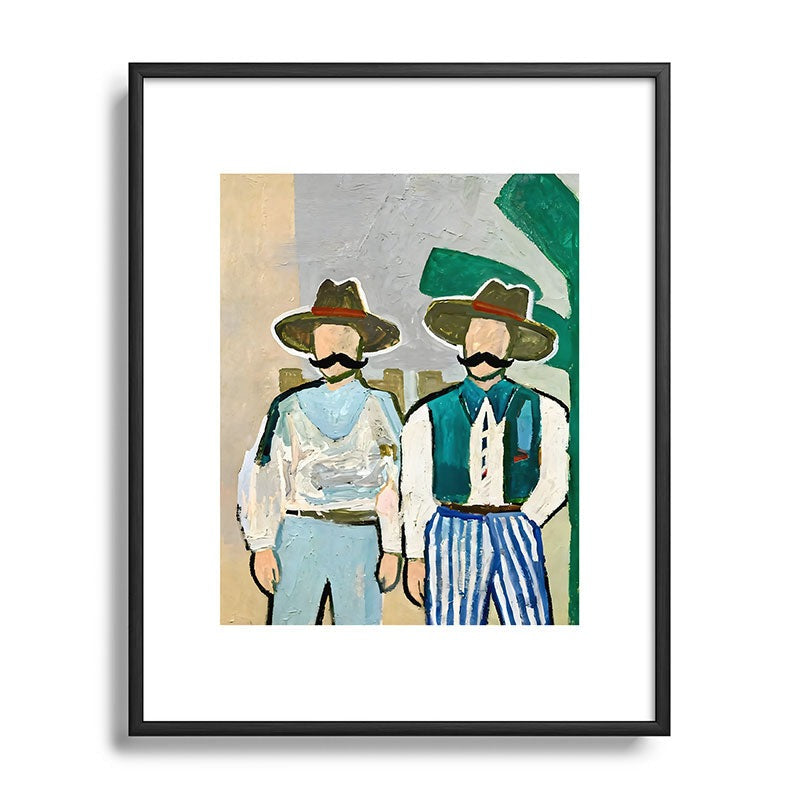 83 Oranges Side By Side Cowboy Edition Metal Framed Art Print