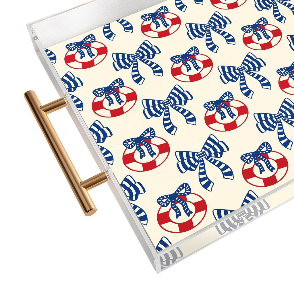 Design by Spark Nautical Christmas Bows Acrylic Tray