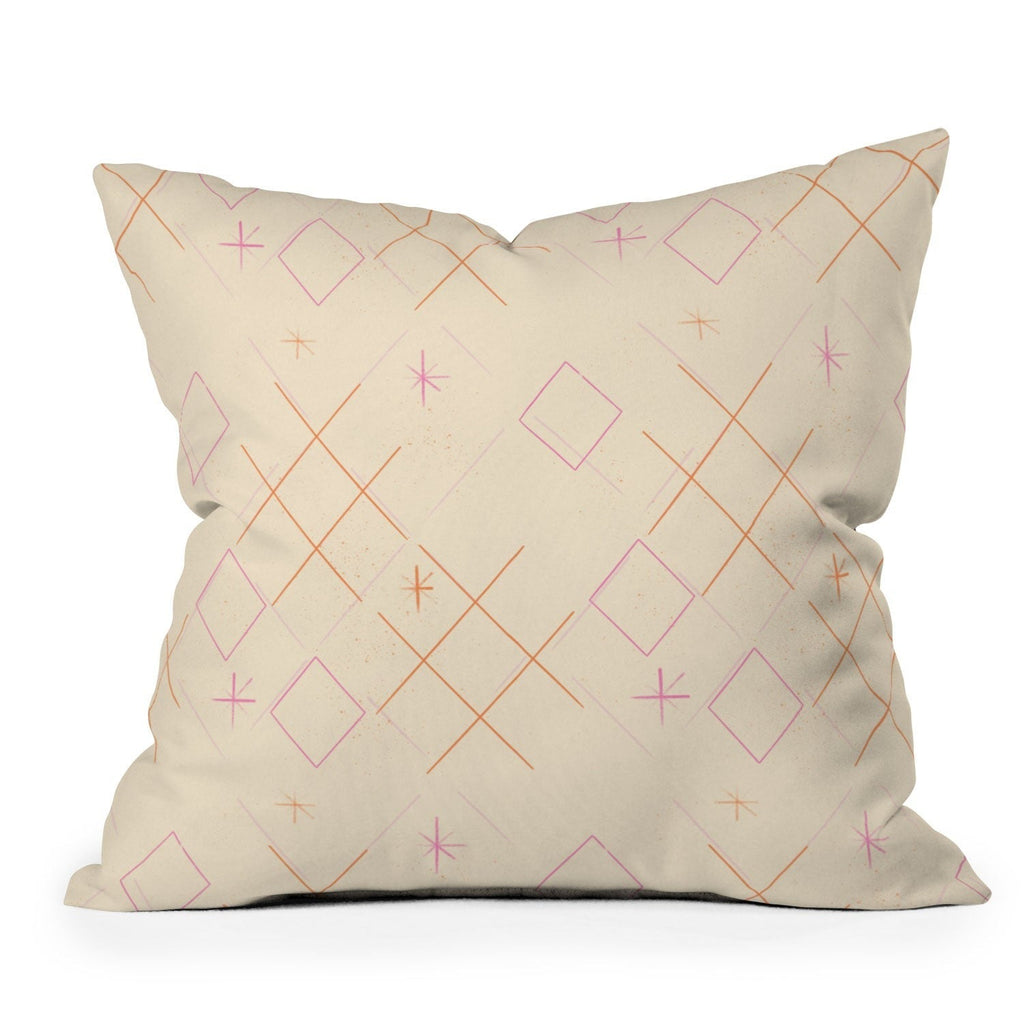 Little Om Starry Web cream Outdoor Throw Pillow