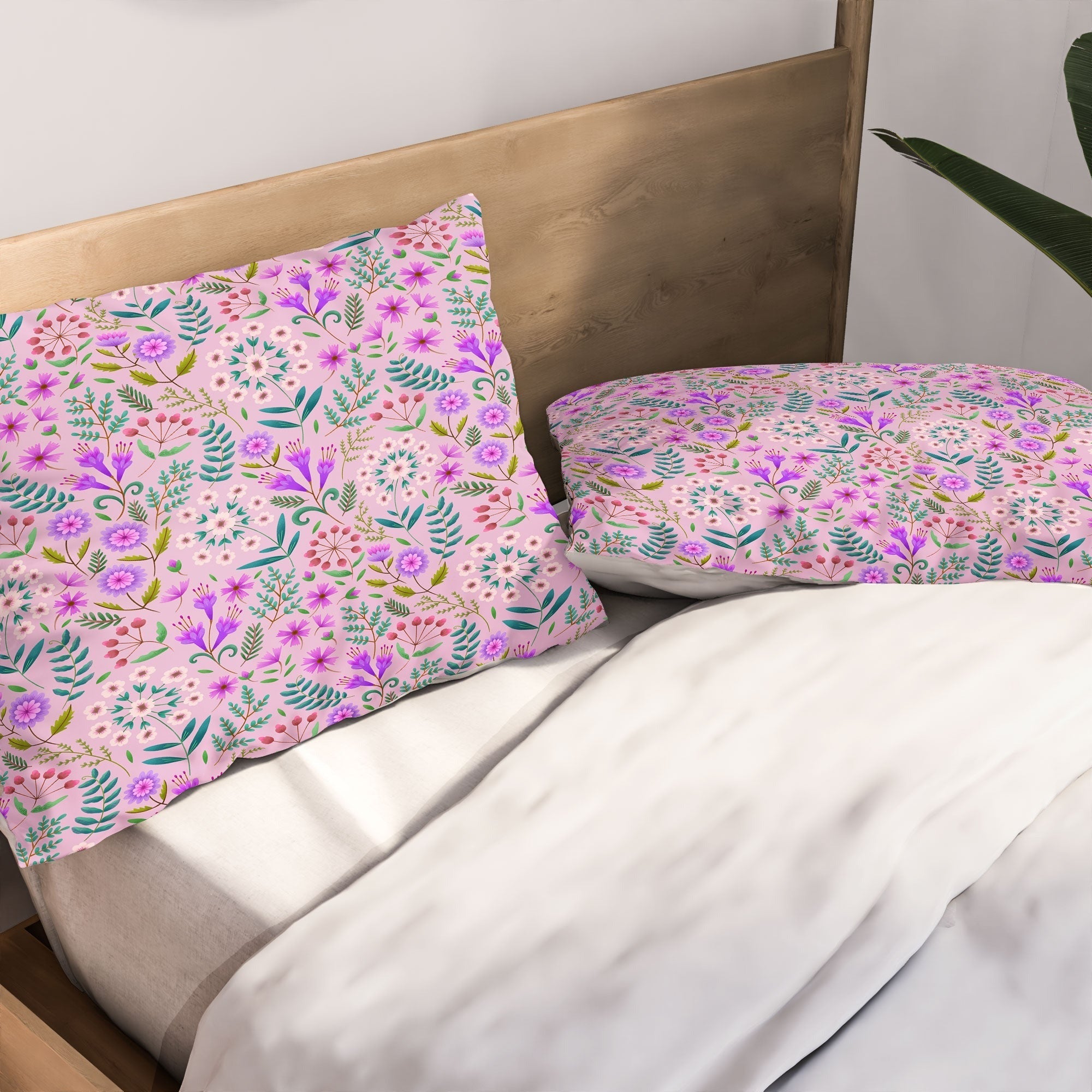 Pimlada Phuapradit Ditsy Purple Floral Half Drop Pillow Shams