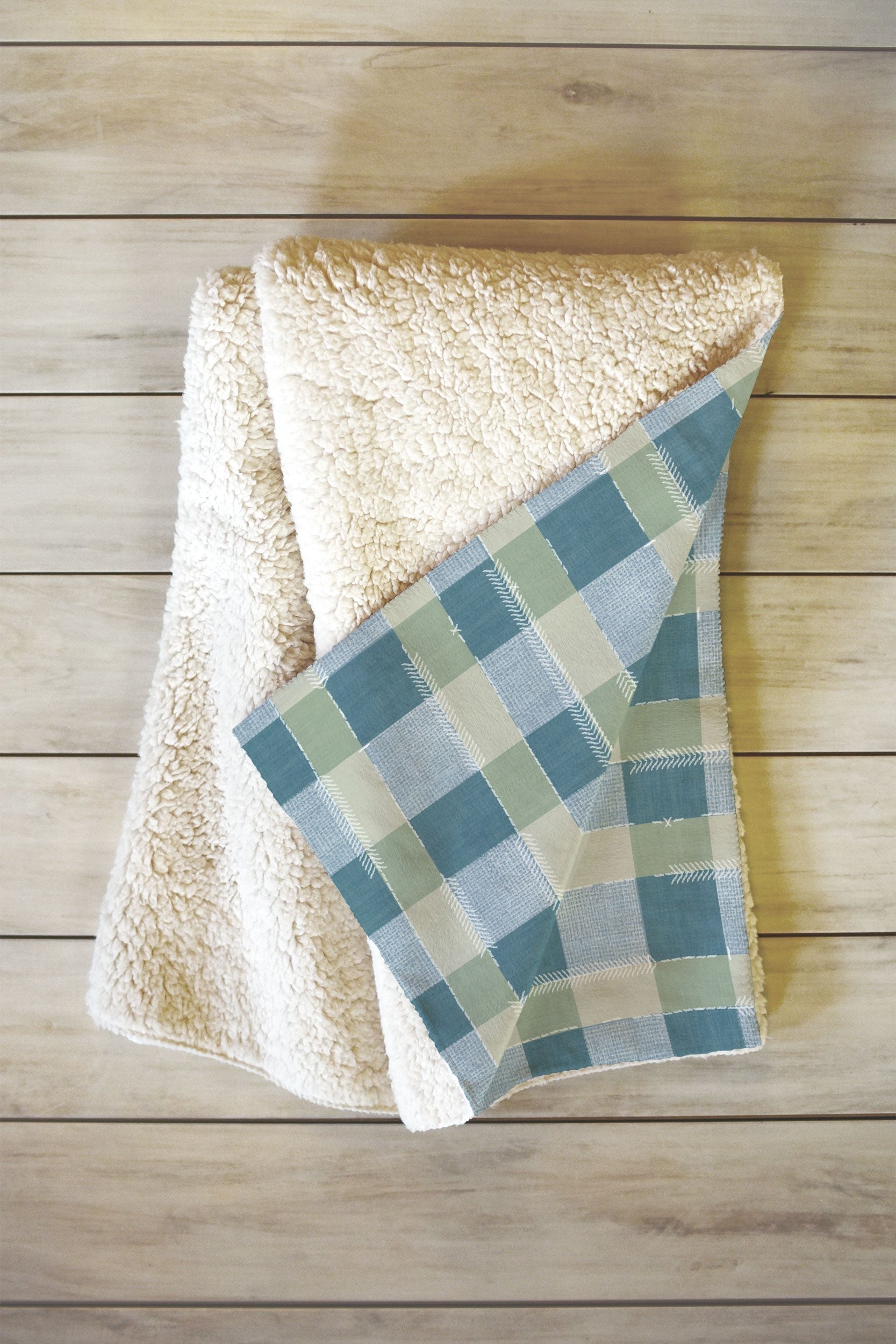 Marta Barragan Camarasa Country Style Checks Fleece Throw Blanket