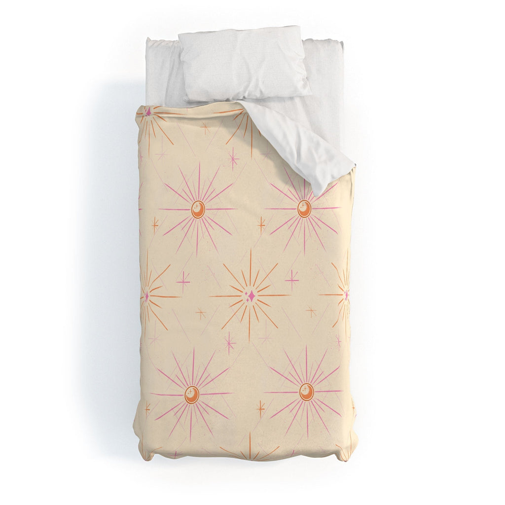 Little Om Pattern Little Moon cream Duvet Cover