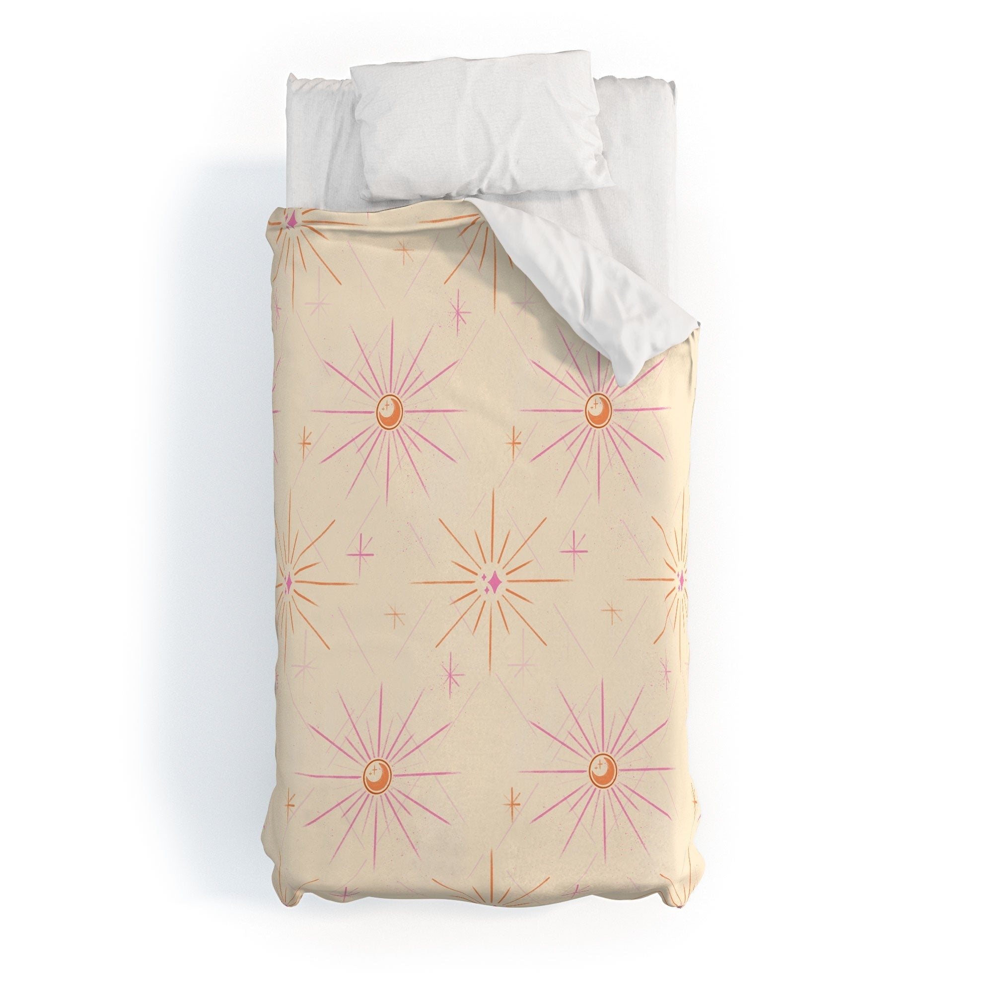 Little Om Pattern Little Moon cream Duvet Cover