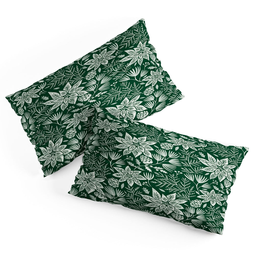 Pimlada Phuapradit Christmas Poinsettia Pillow Shams