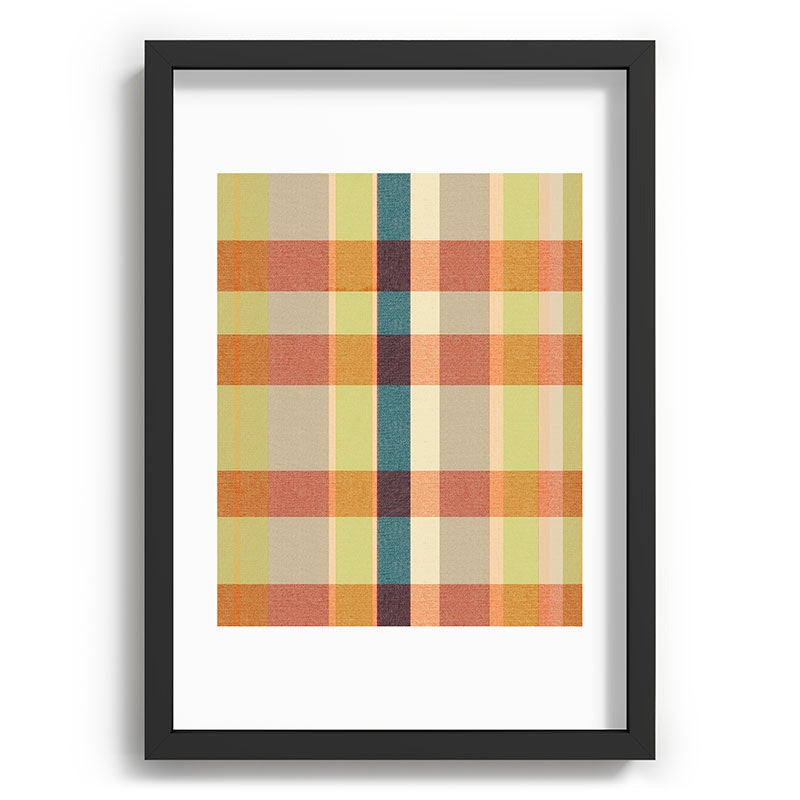 Marta Barragan Camarasa Retro Picnic Plaid Warm Tones Recessed Framing Rectangle