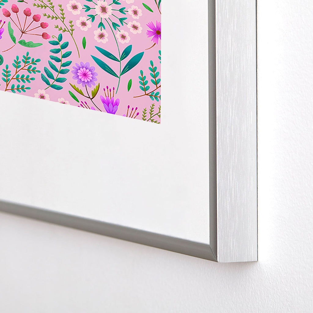 Pimlada Phuapradit Ditsy Purple Floral Half Drop Metal Framed Art Print