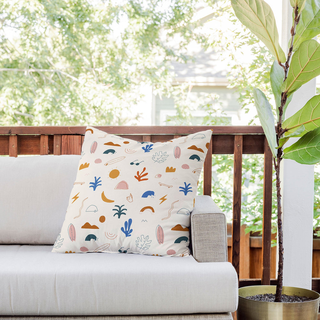 Tasiania Good vibes 2 Outdoor Throw Pillow