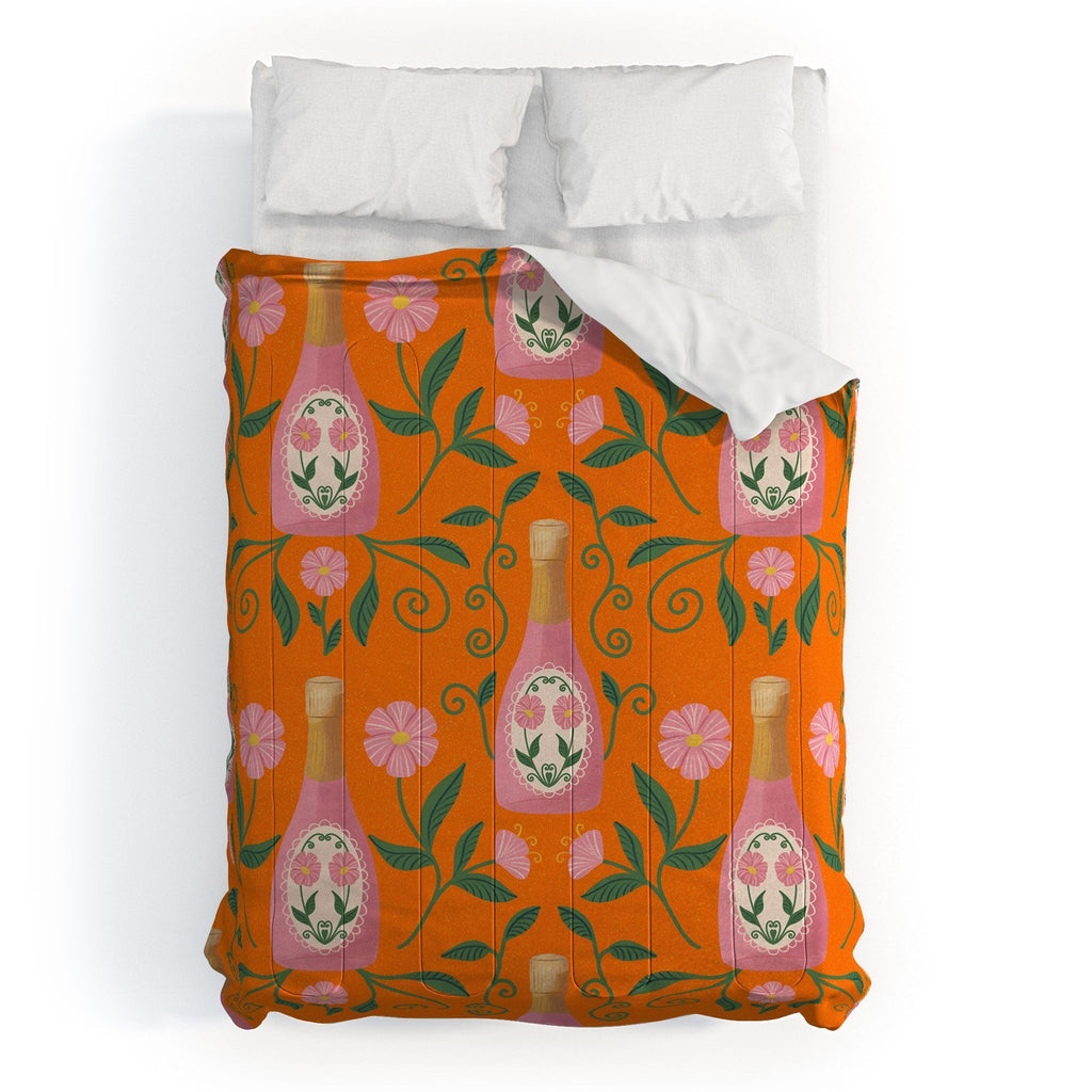 Design by Spark Rose Bubbly And Florals Comforter