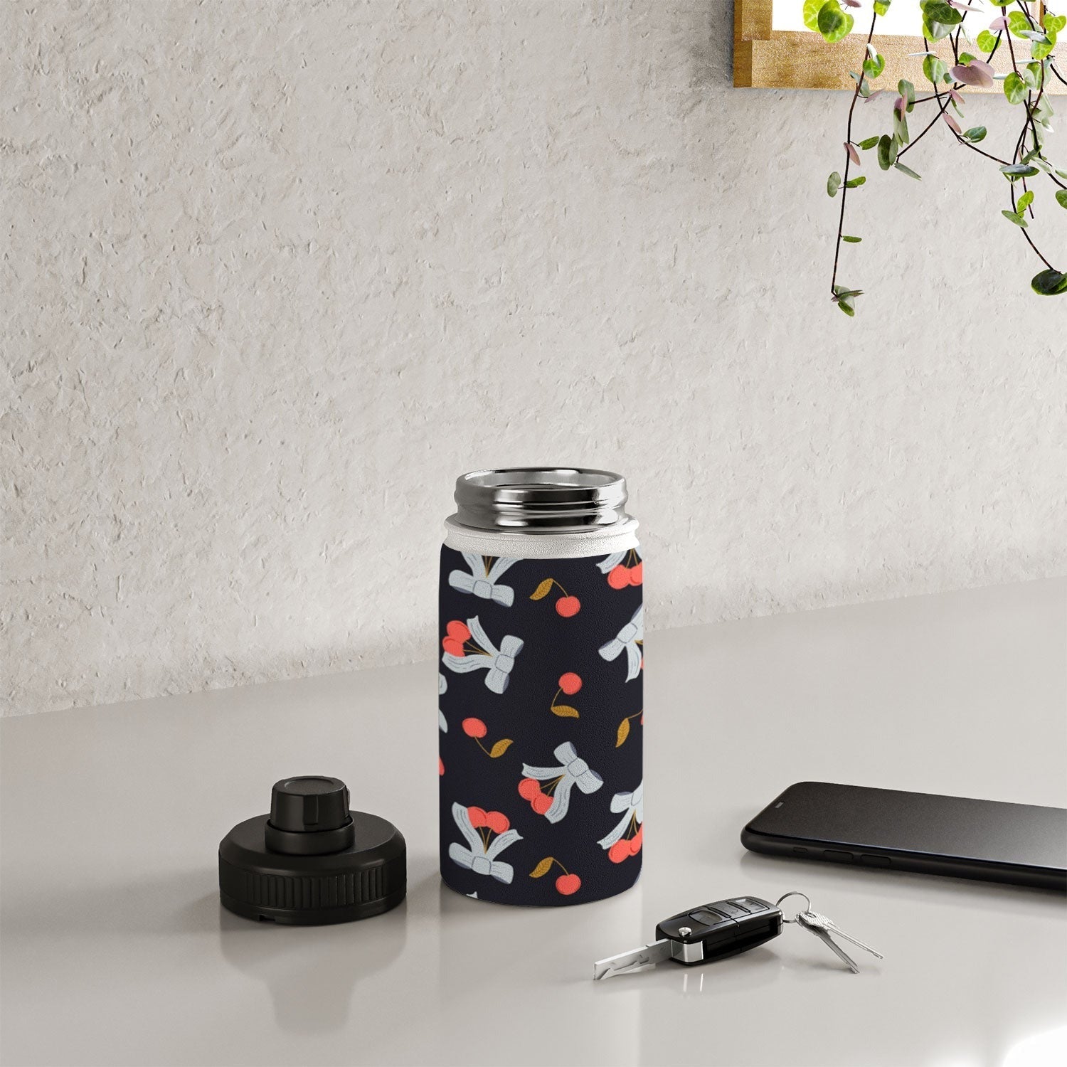 Jennifer Labre Cherries and Bows Water Bottle