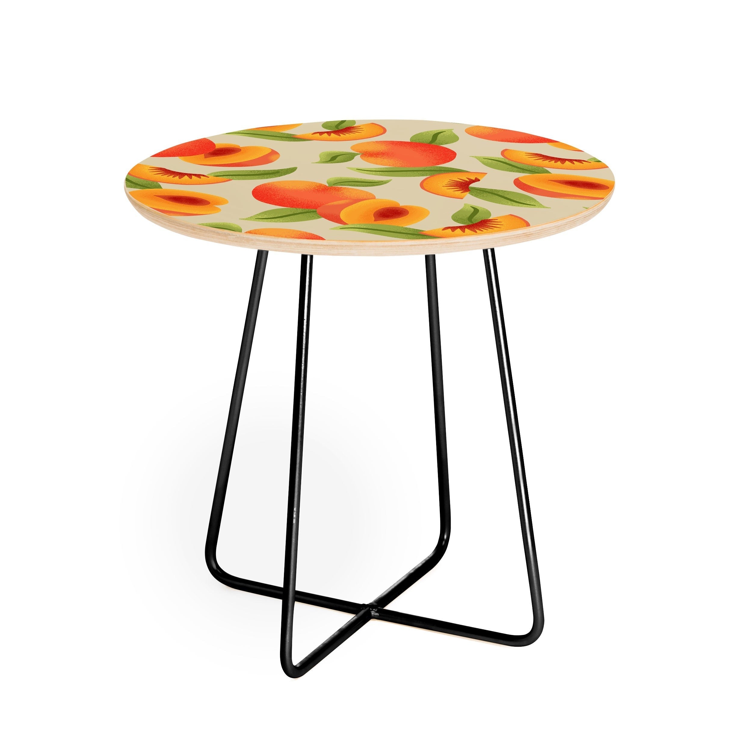 Jessica Molina Peach Pattern Round Side Table