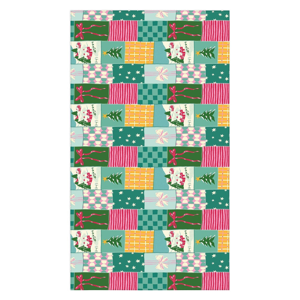 LouBruzzoni Cozy Christmas Patchwork Tablecloth