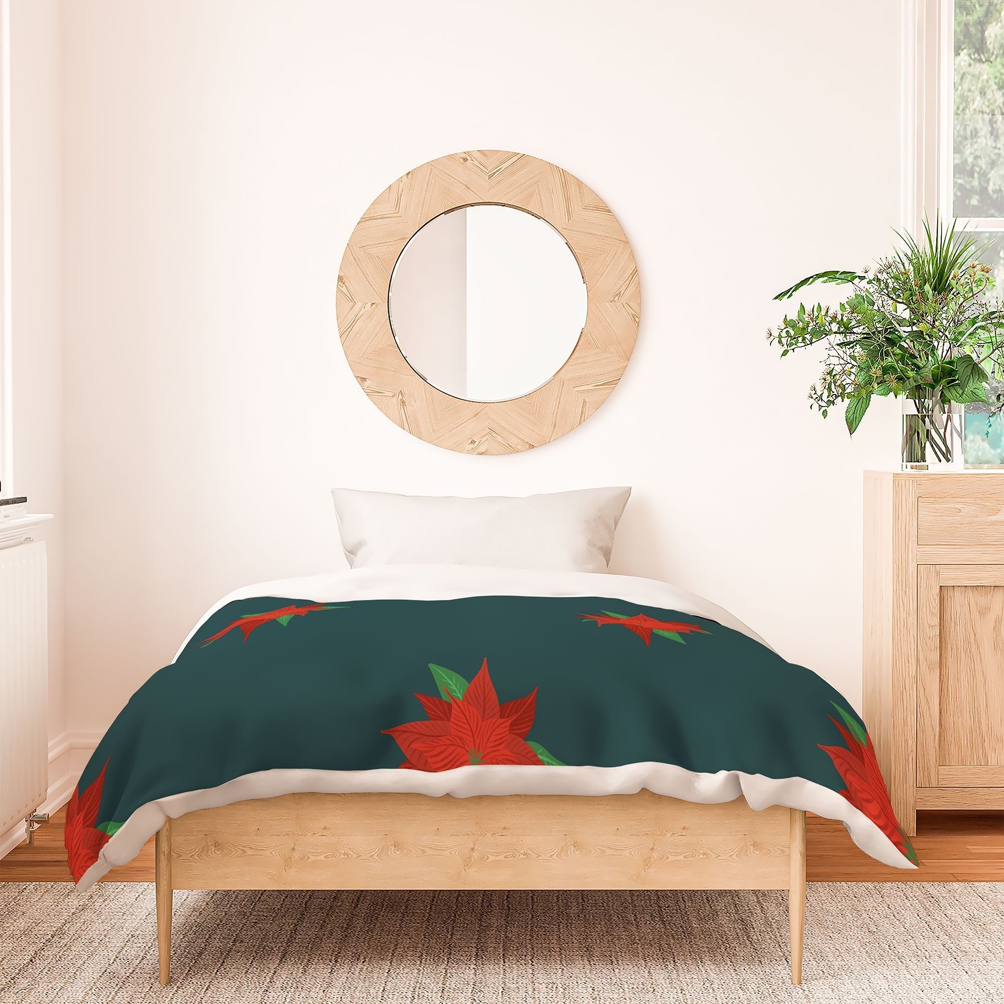 Design by Spark Poinsettia Florals Duvet Cover