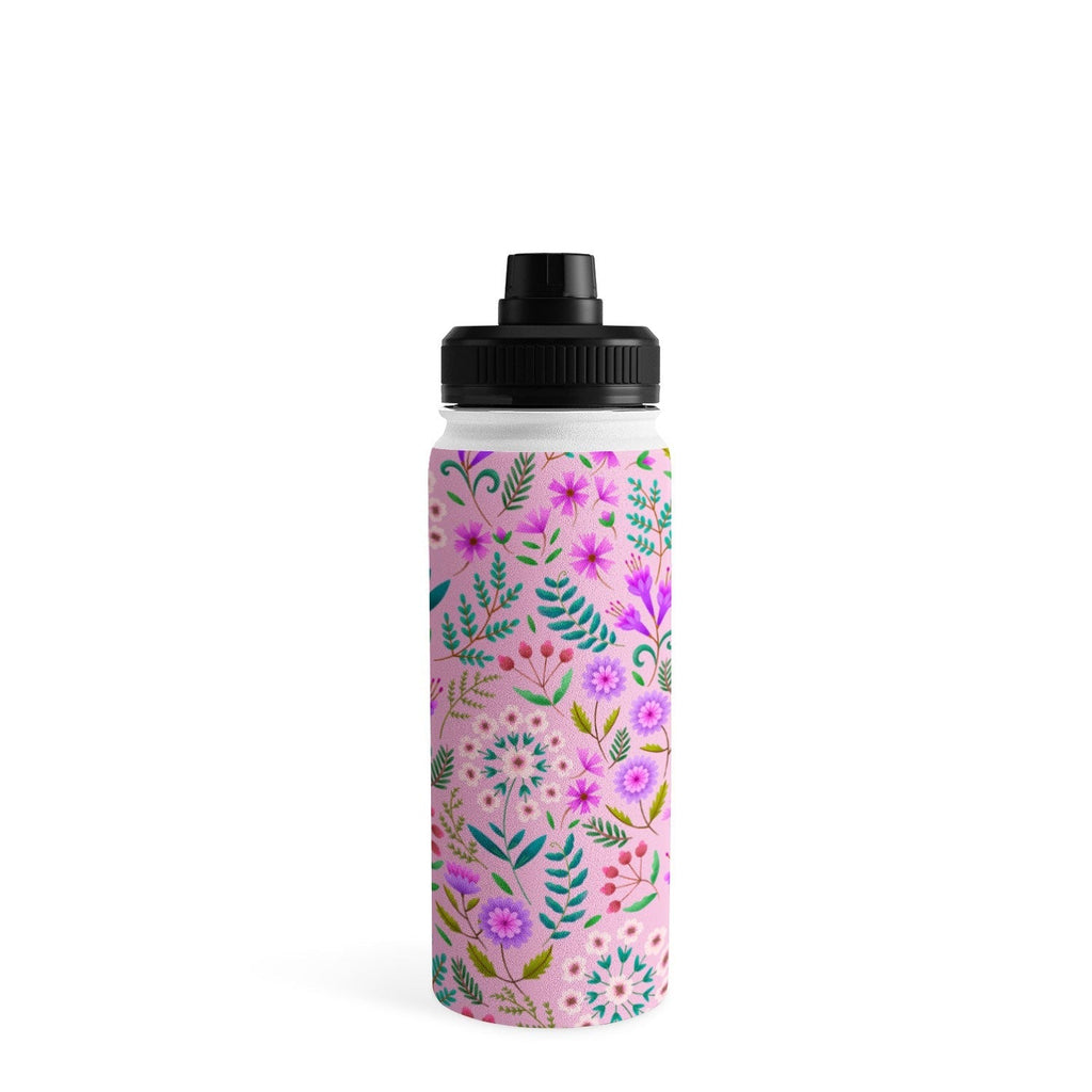 Pimlada Phuapradit Ditsy Purple Floral Half Drop Water Bottle