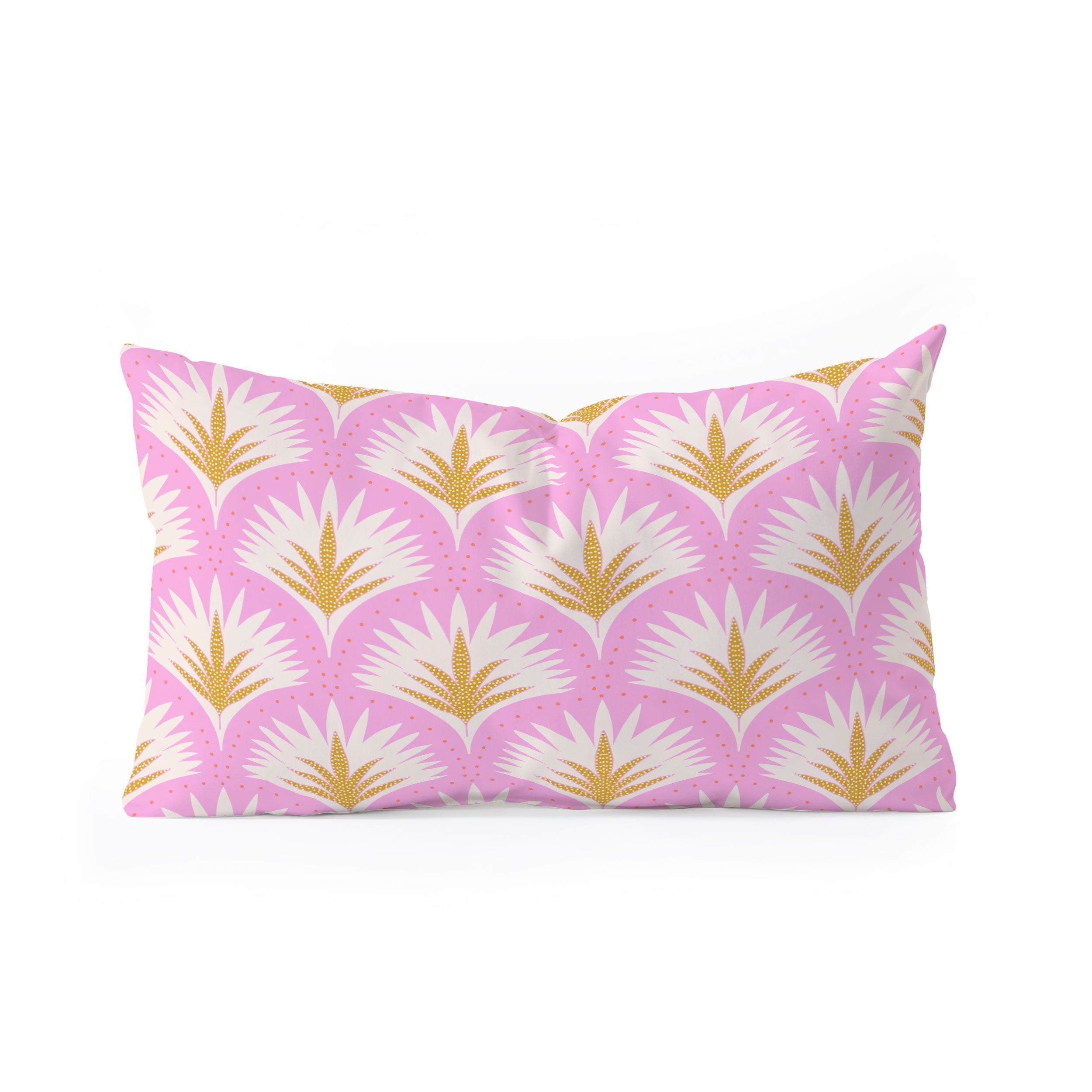 Jennifer Labre Pink Palmetto Oblong Throw Pillow