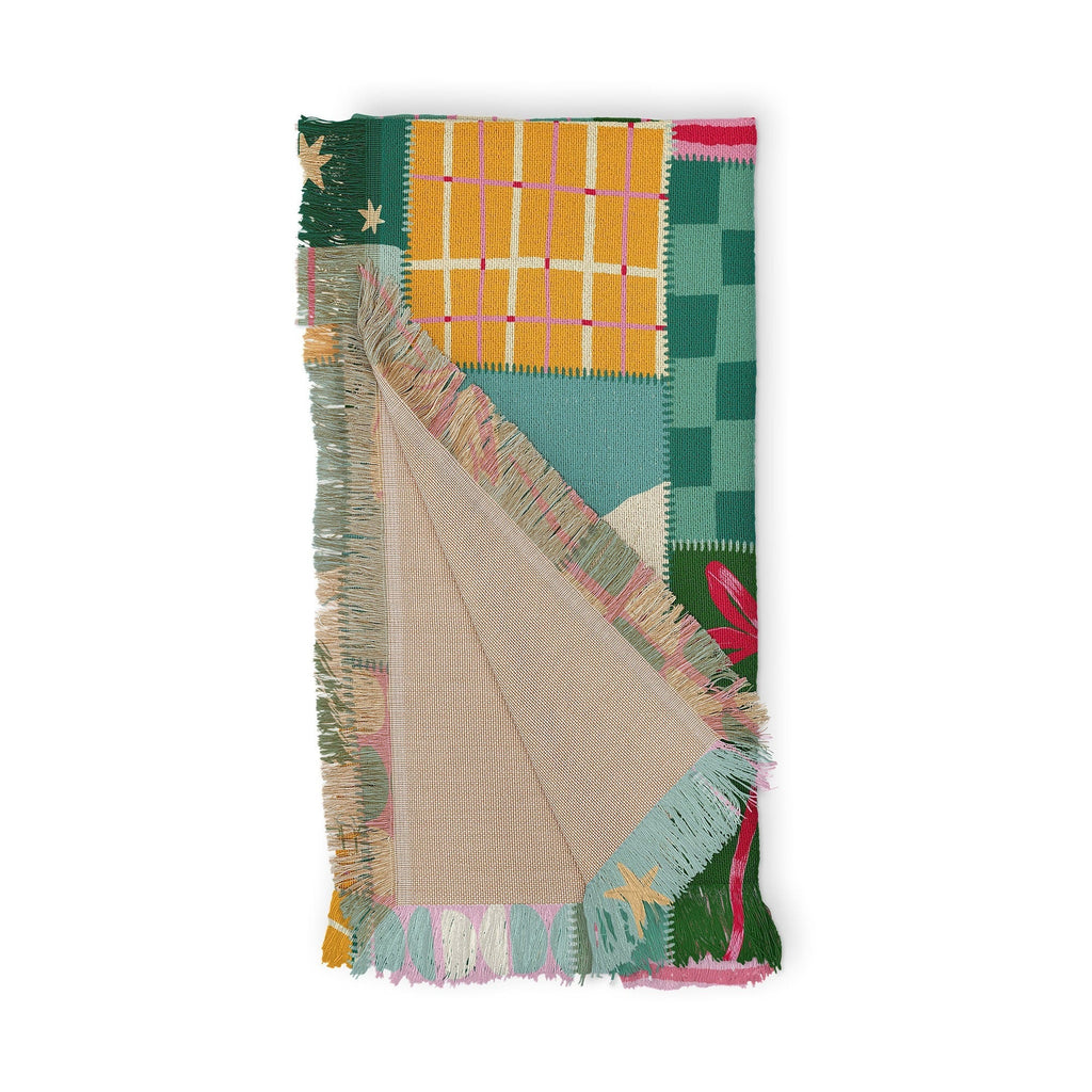 LouBruzzoni Cozy Christmas Patchwork Throw Blanket